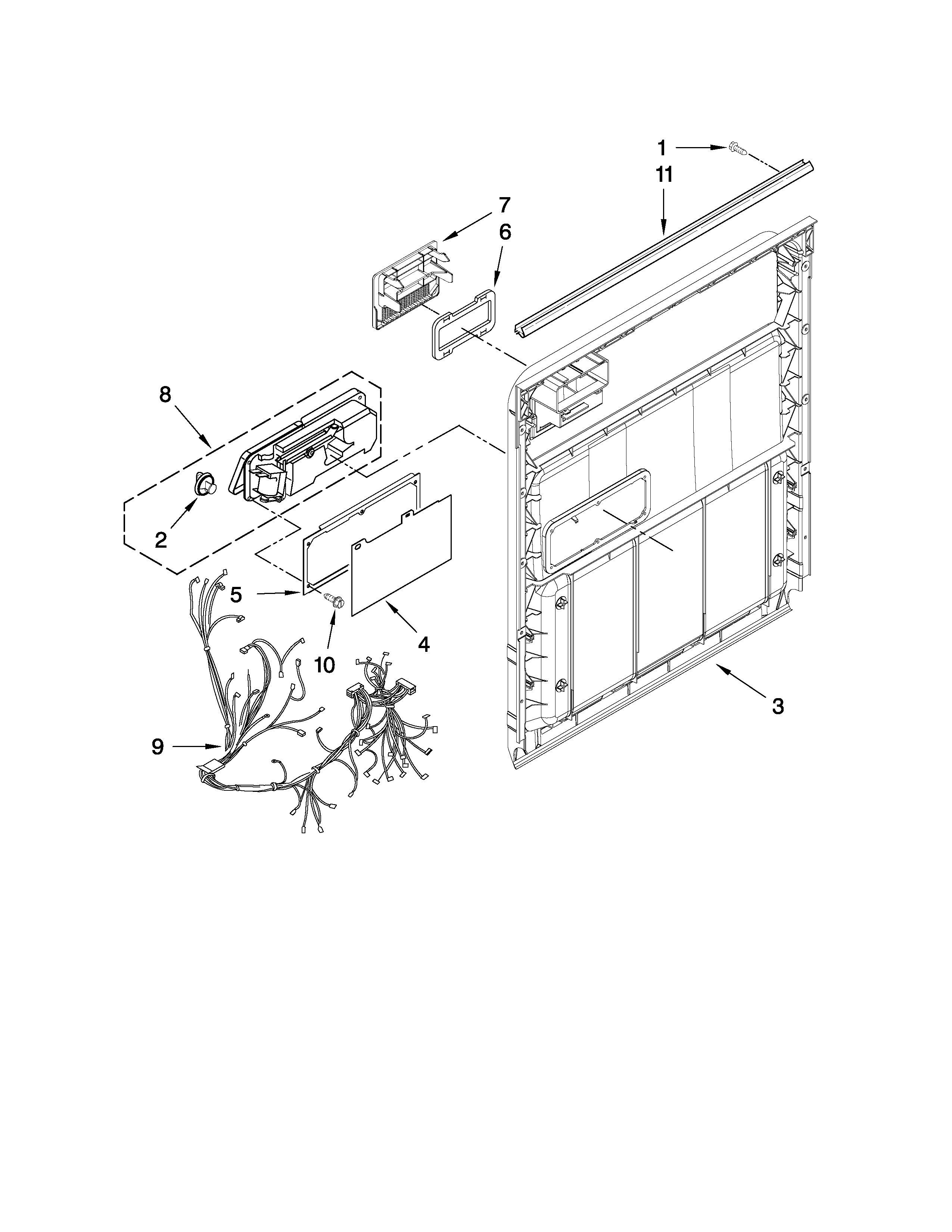 Kenmore 66517742K011 inner door parts diagram