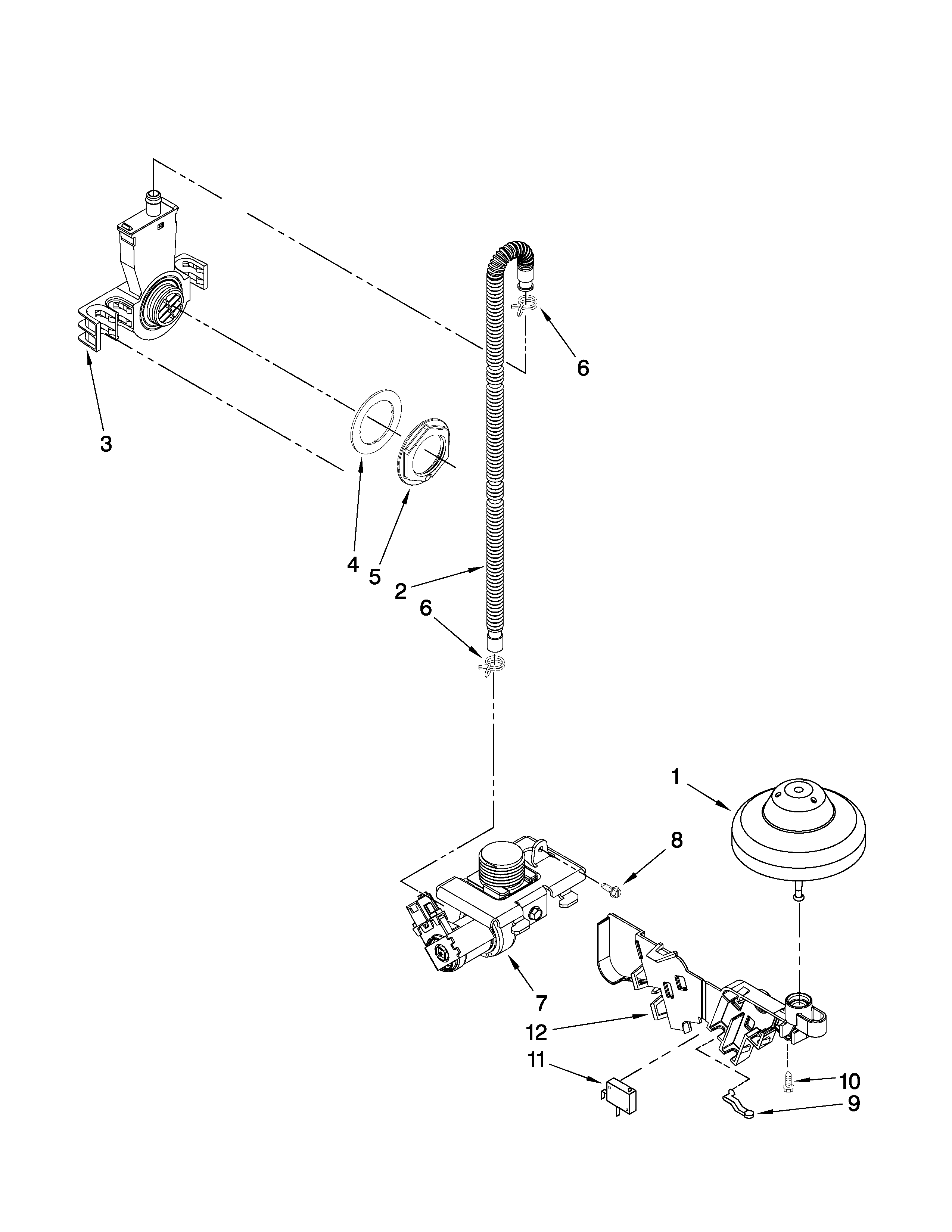 Kenmore 66517742K011 fill, drain and overfill parts diagram