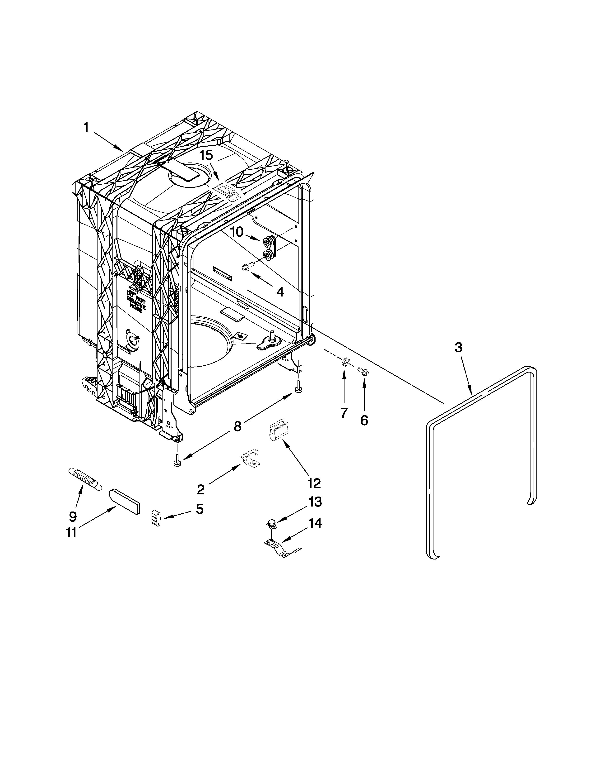 Kenmore 66517742K011 tub and frame parts diagram