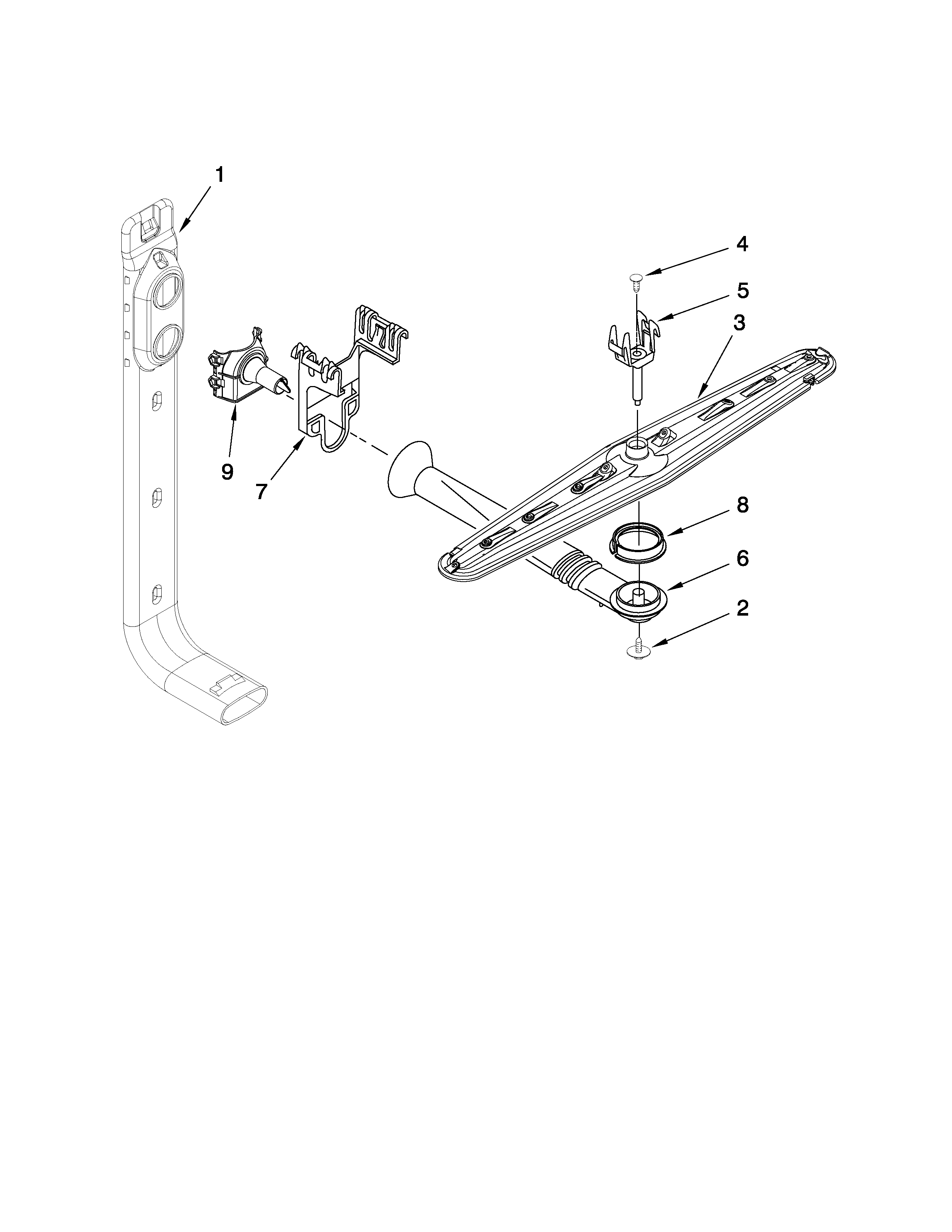 Kenmore 66517742K011 upper wash and rinse parts diagram