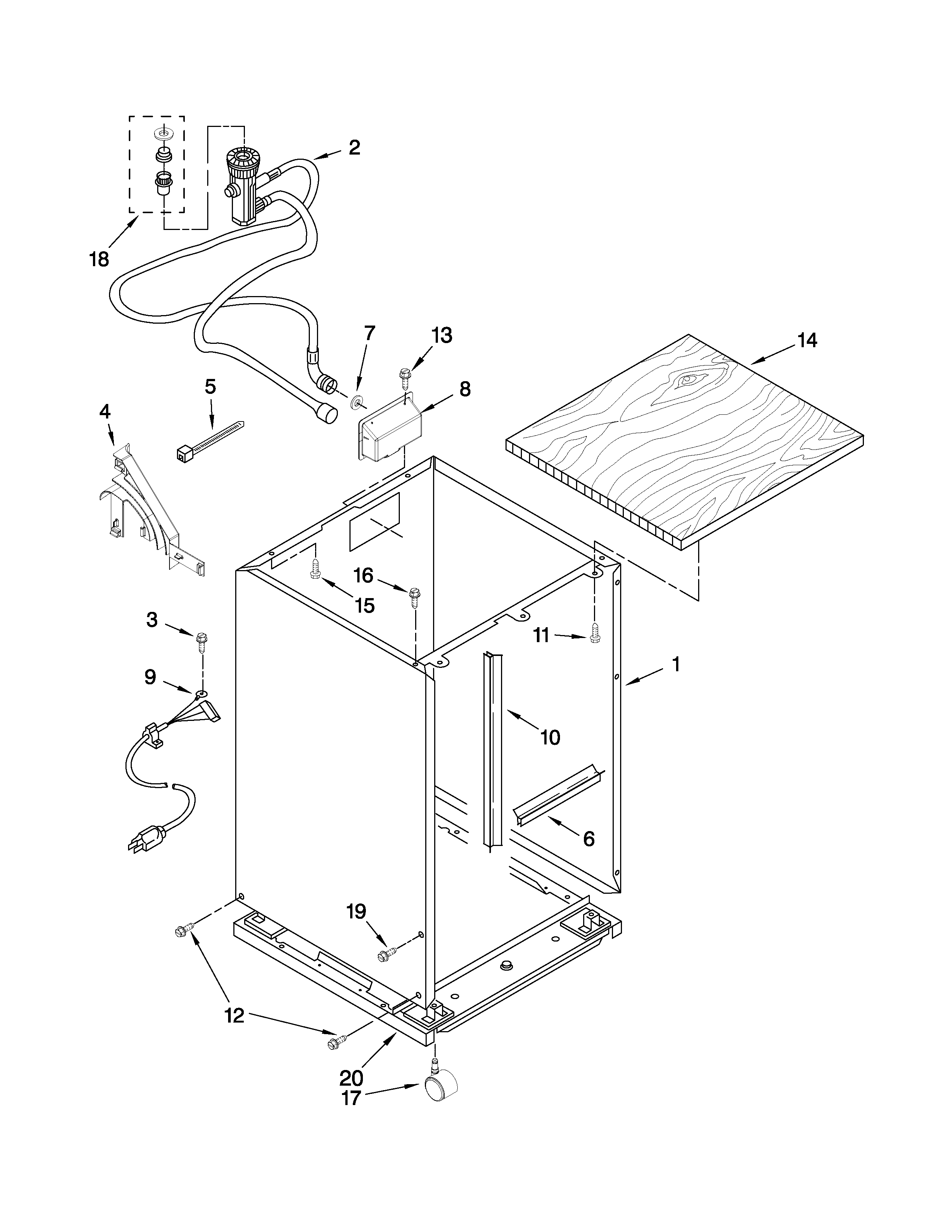Kenmore 66517742K011 cabinet parts diagram