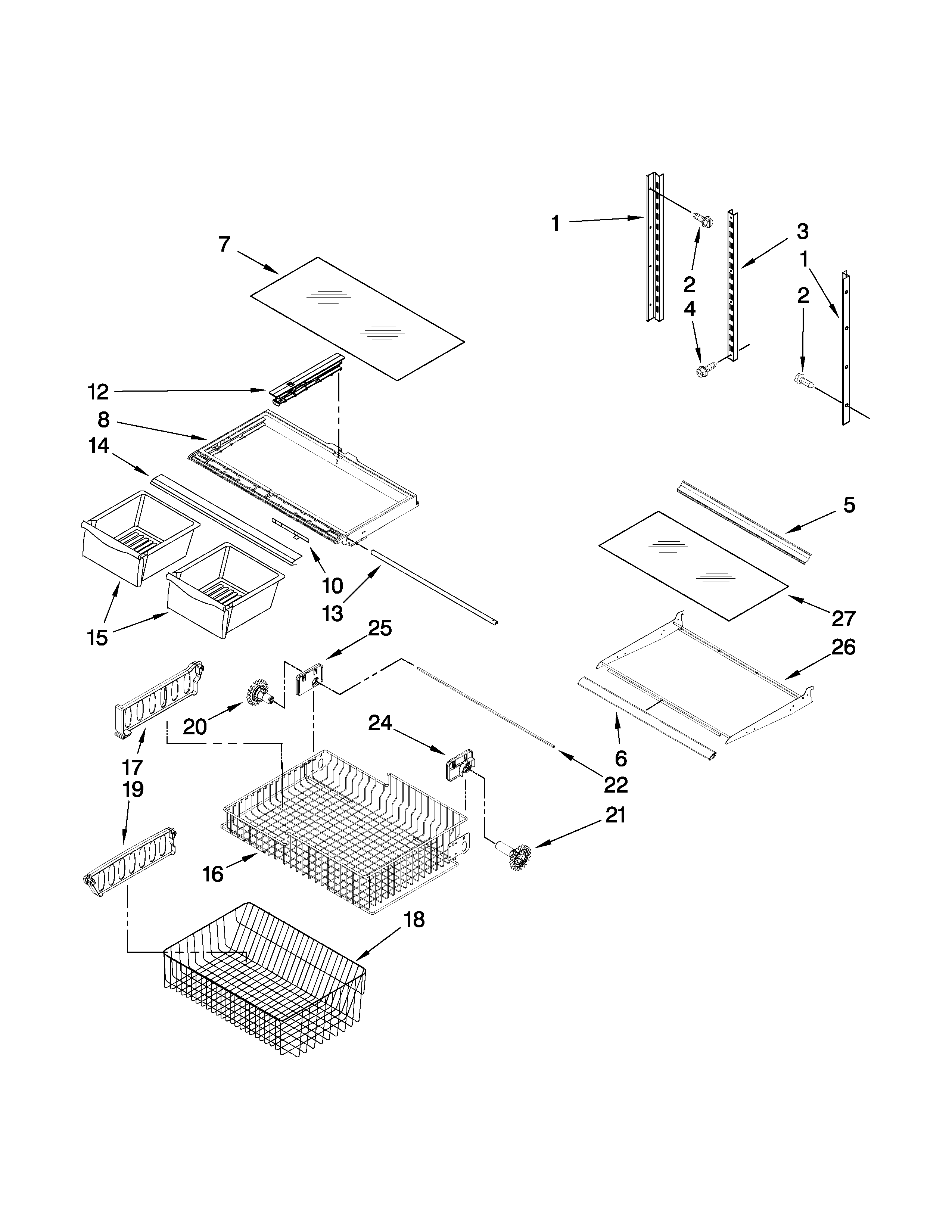 Kenmore 59669942001 shelf parts diagram