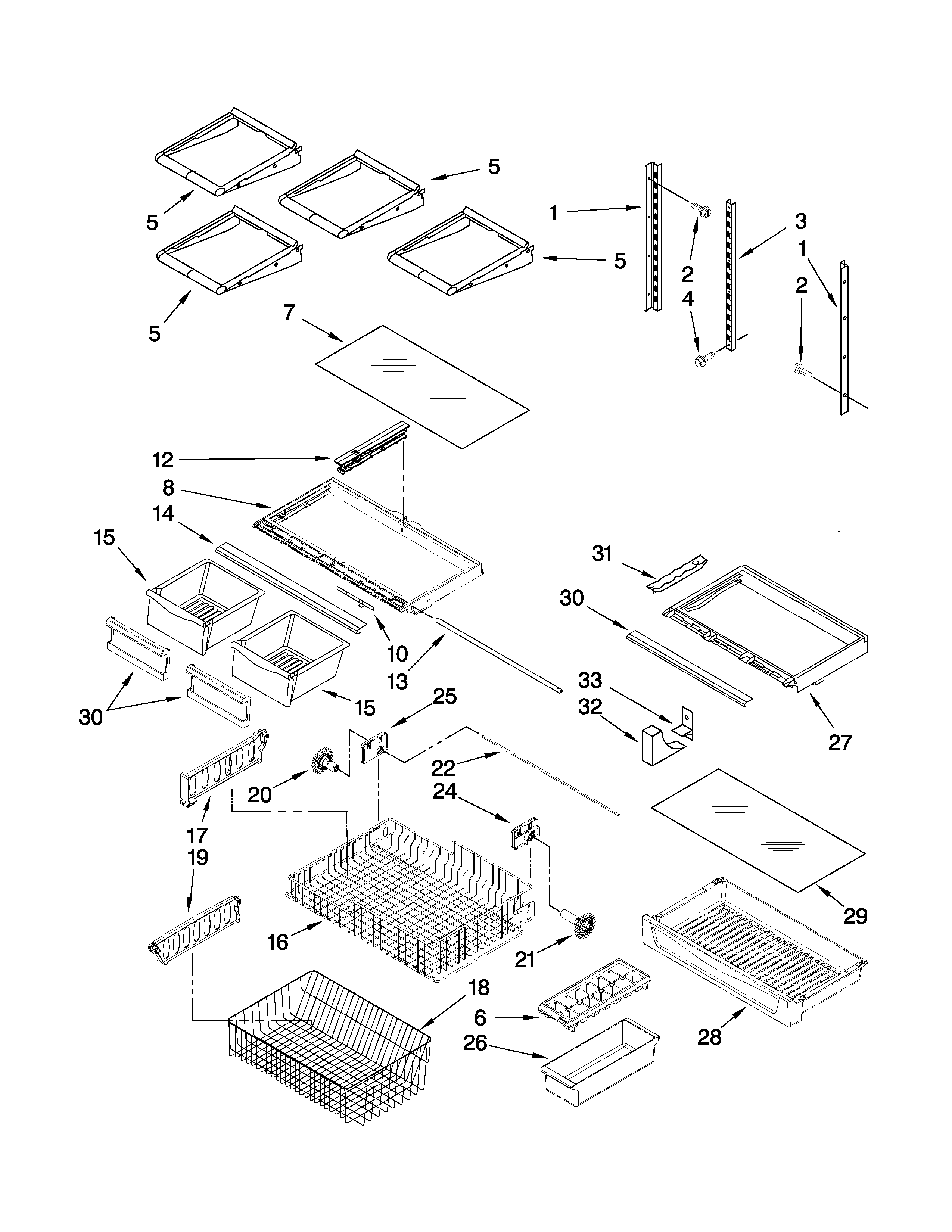 Kenmore 59669983001 shelf parts diagram