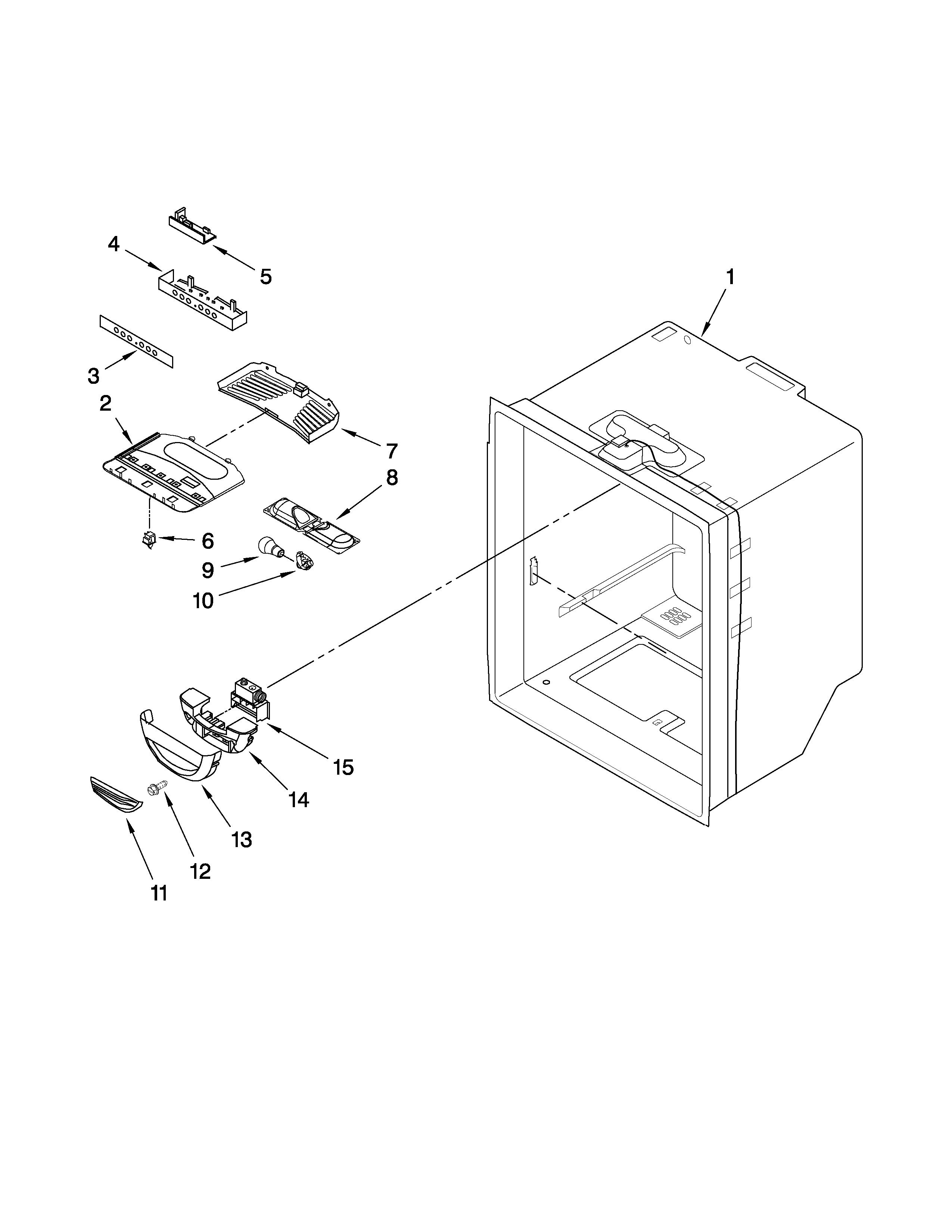 Kenmore 59669912001 refrigerator liner parts diagram
