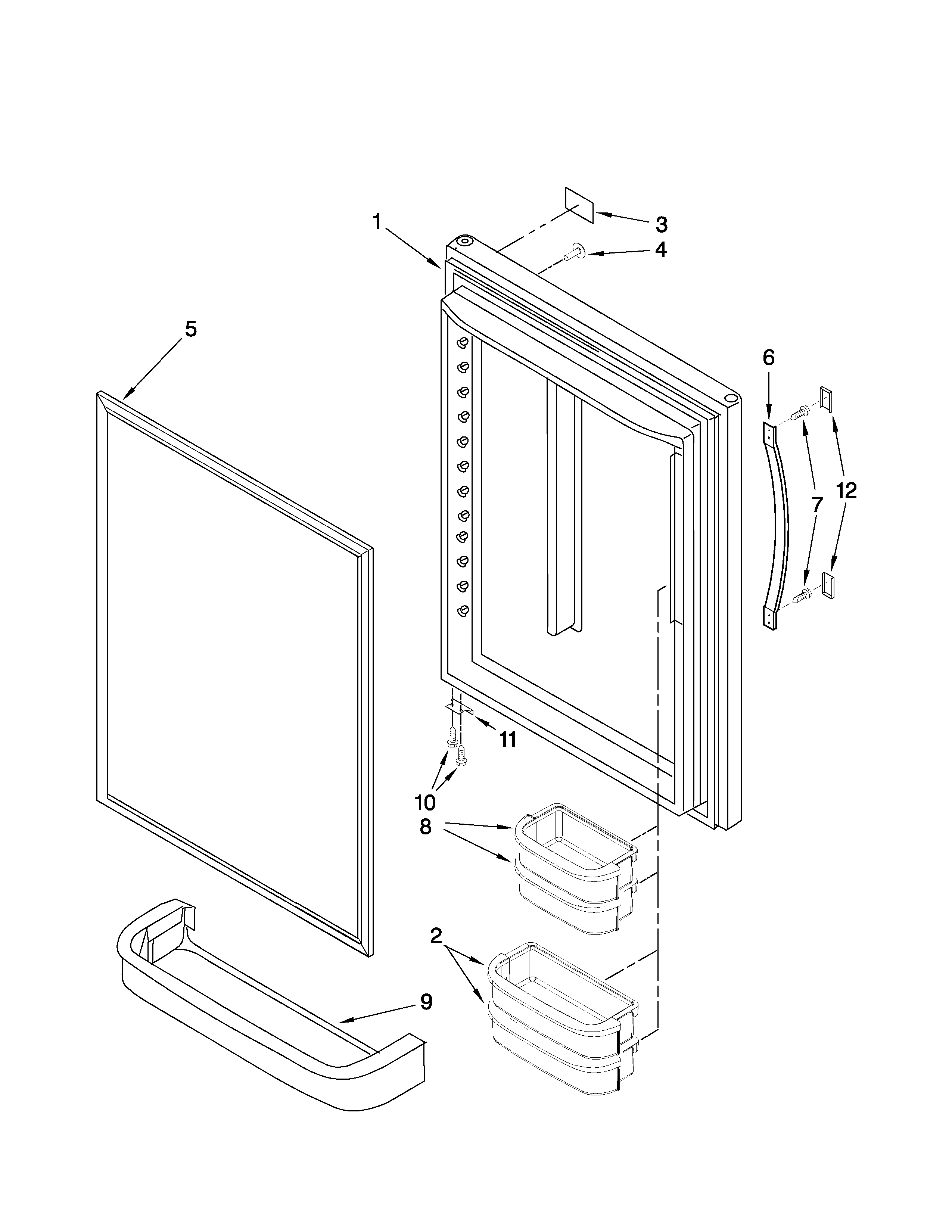 Kenmore 59669912001 refrigerator door parts diagram