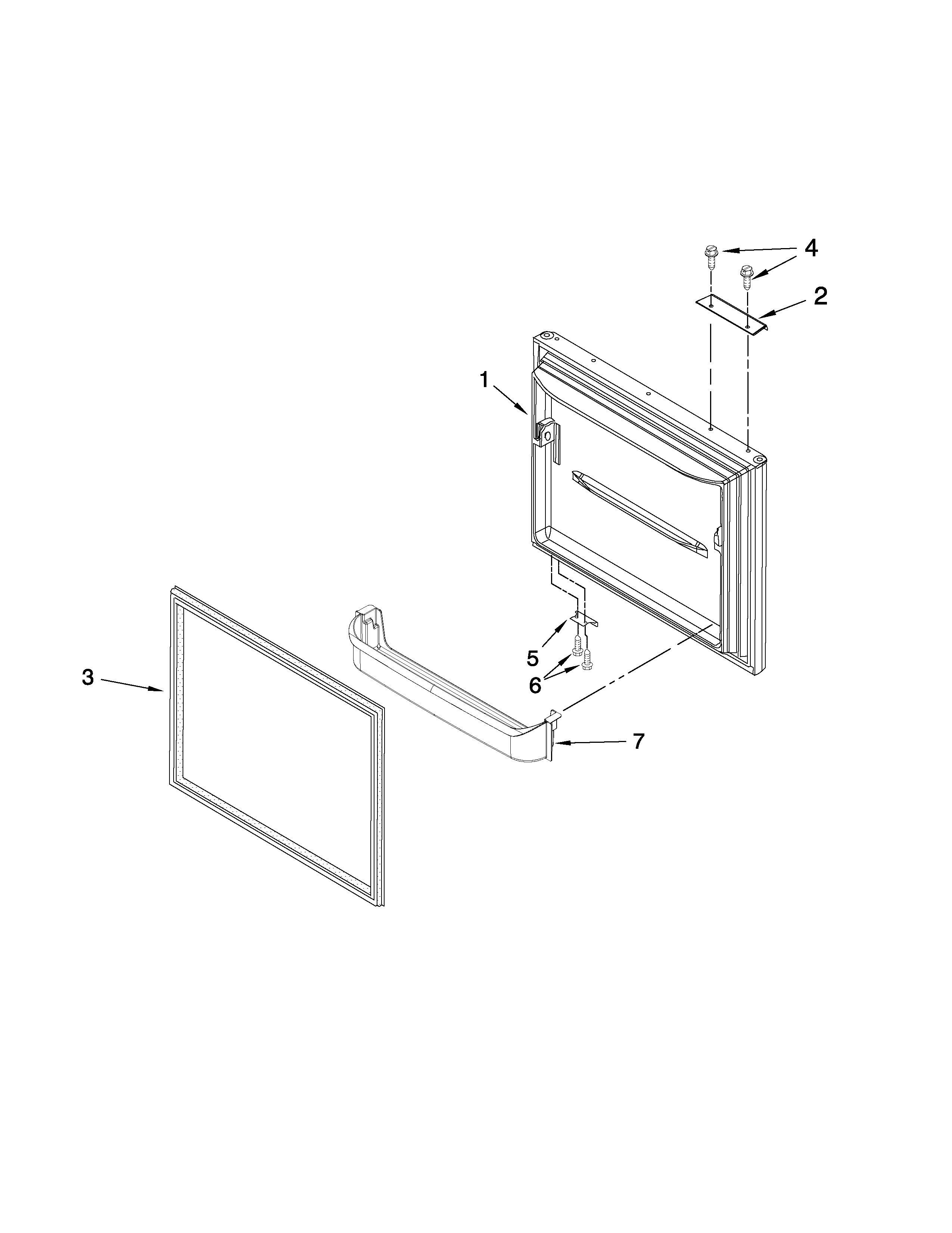 Kenmore 59669912001 freezer door parts diagram