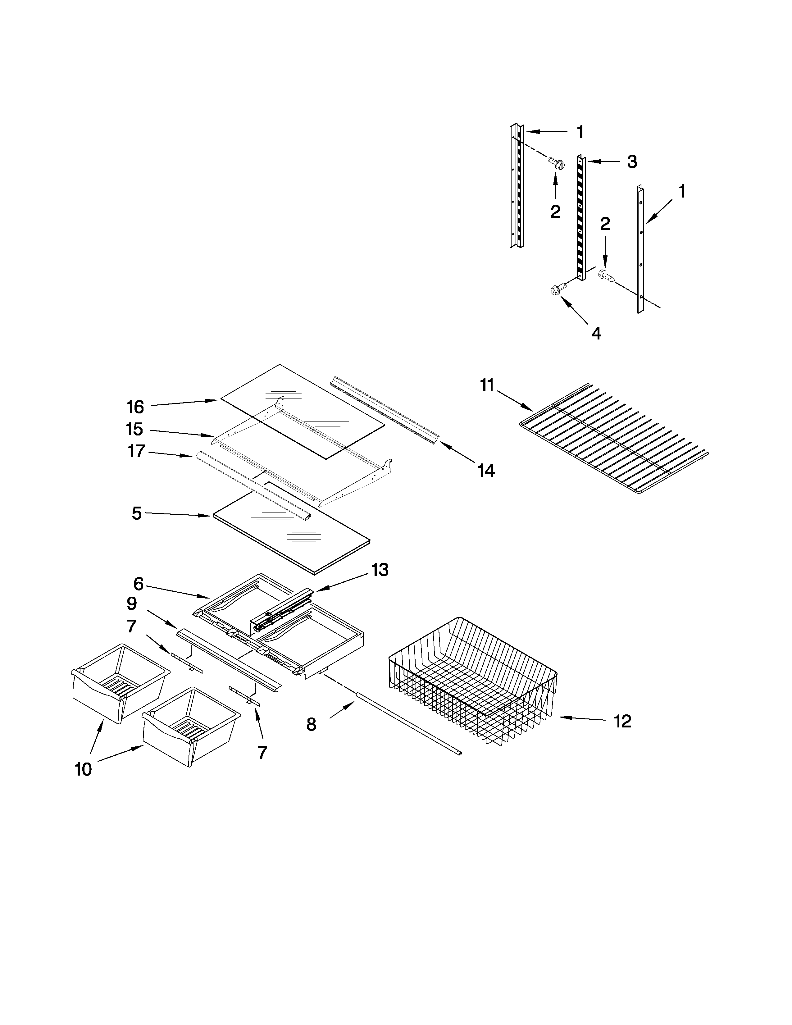 Kenmore 59669912001 shelf parts diagram