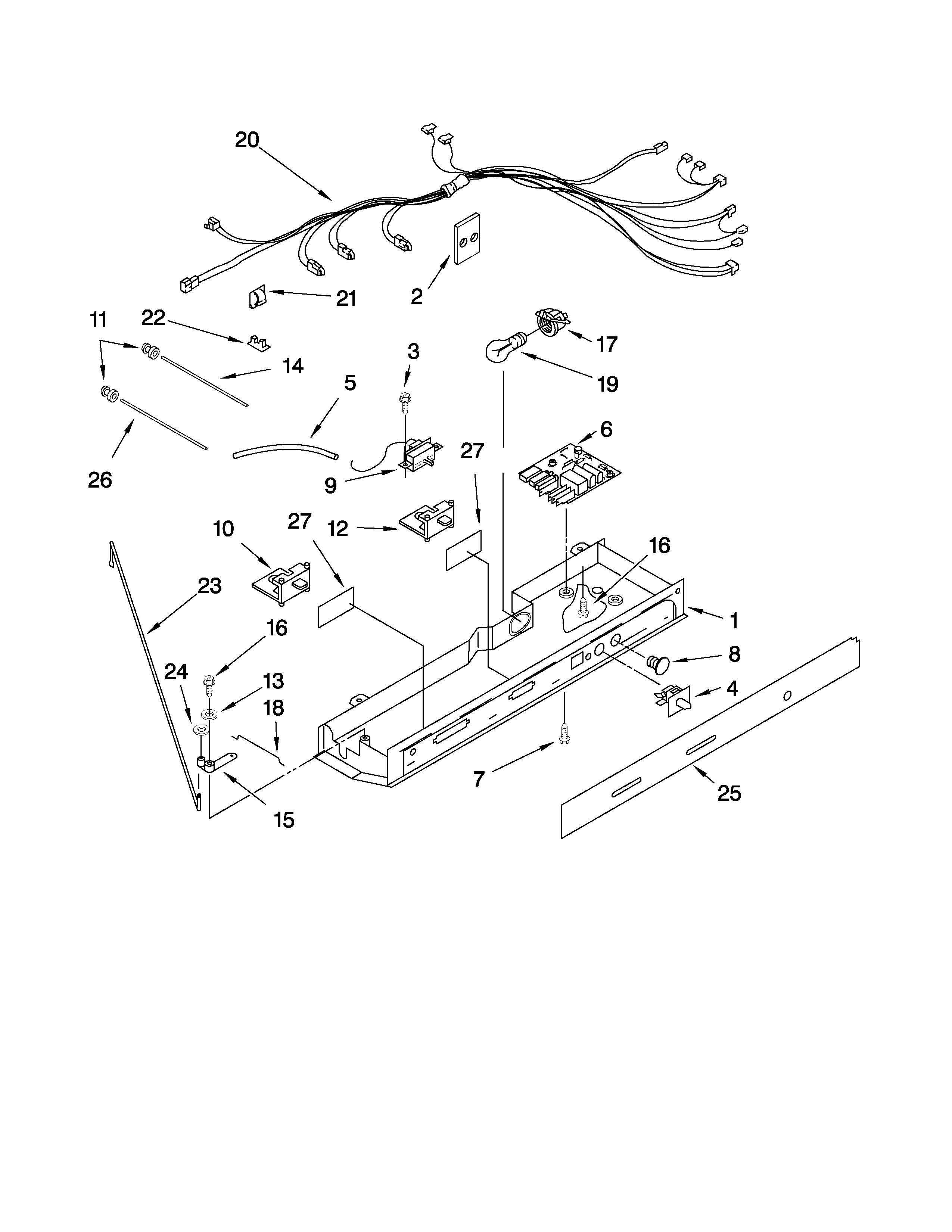 Kenmore 10641569801 control parts diagram