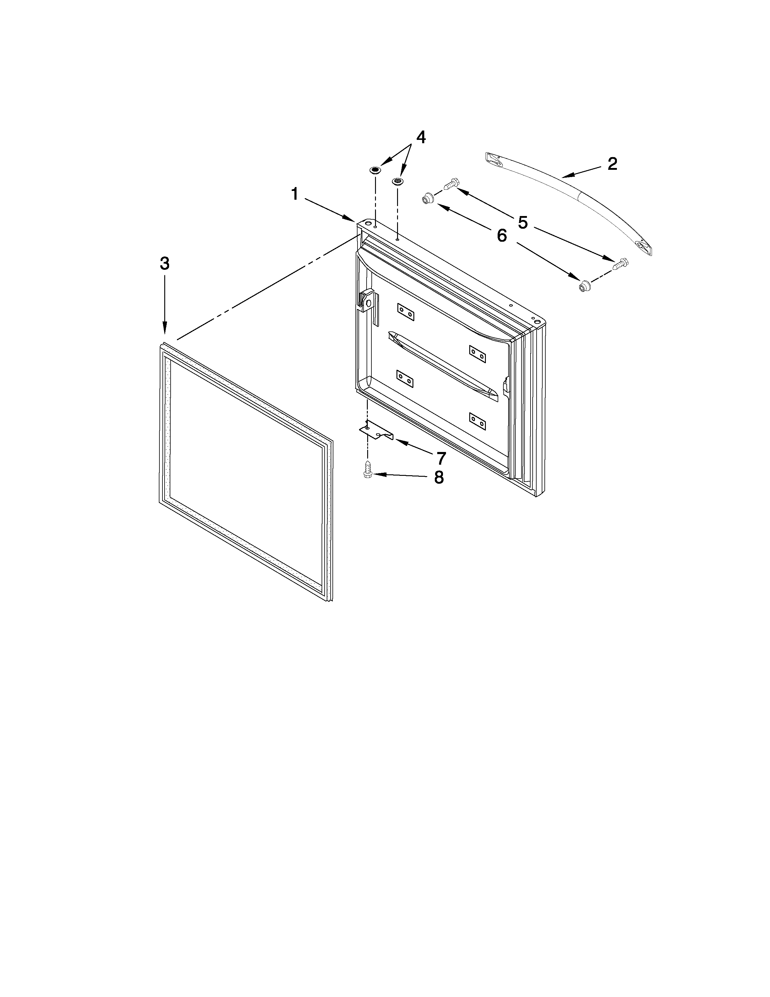 Kenmore 59669283001 freezer door parts diagram