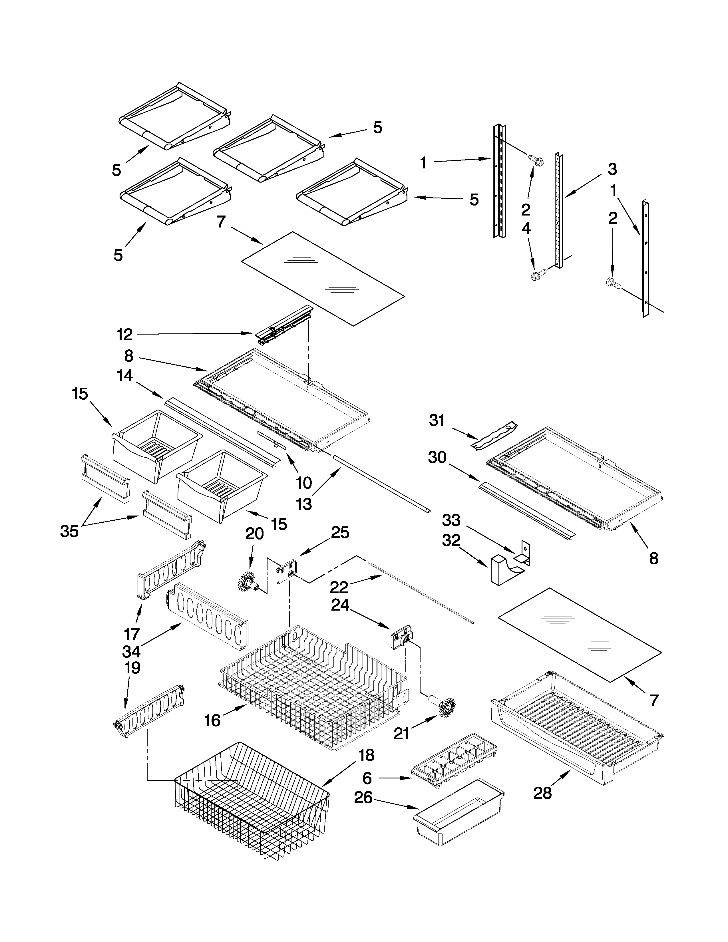 Kenmore 59669283001 shelf parts diagram