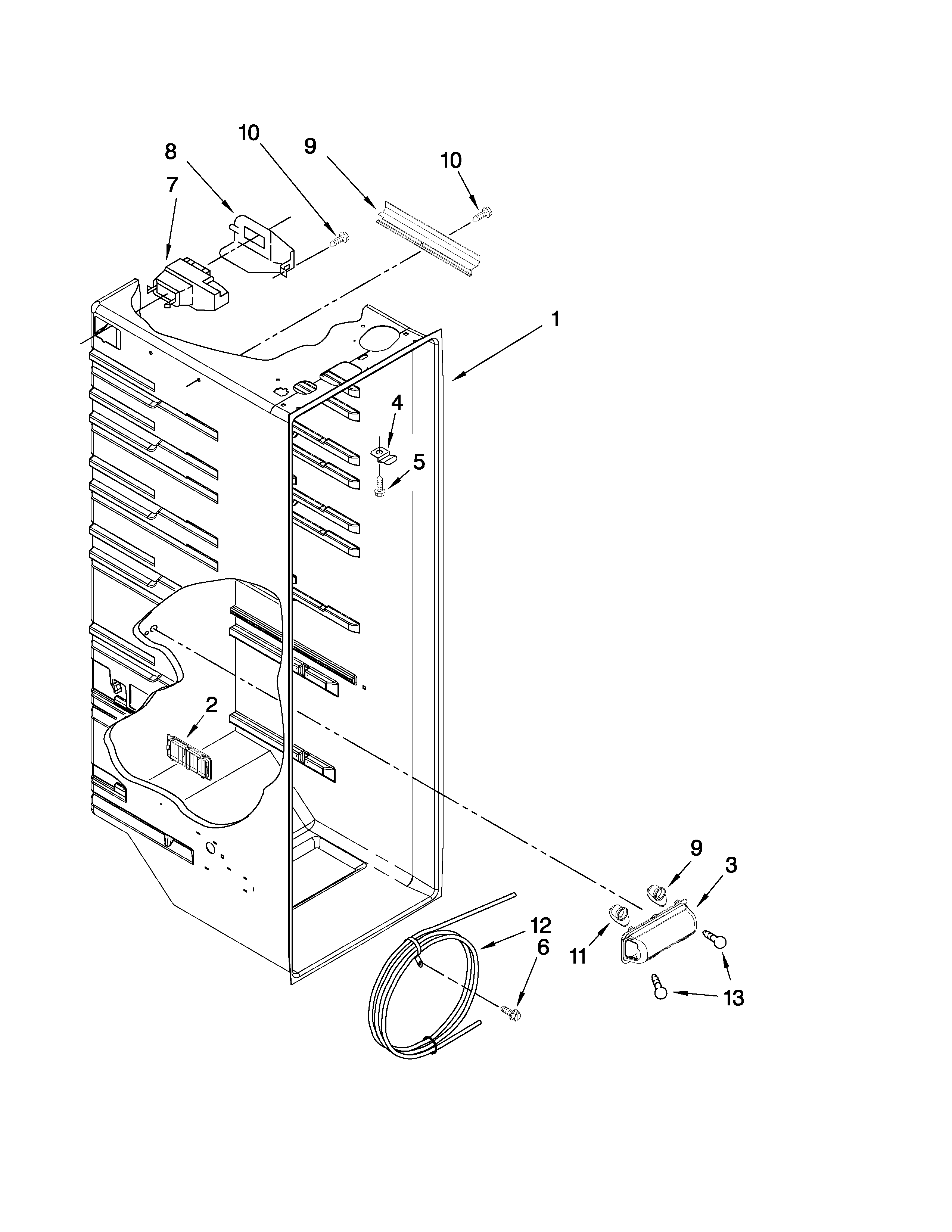 Kenmore 10658943803 refrigerator liner parts diagram
