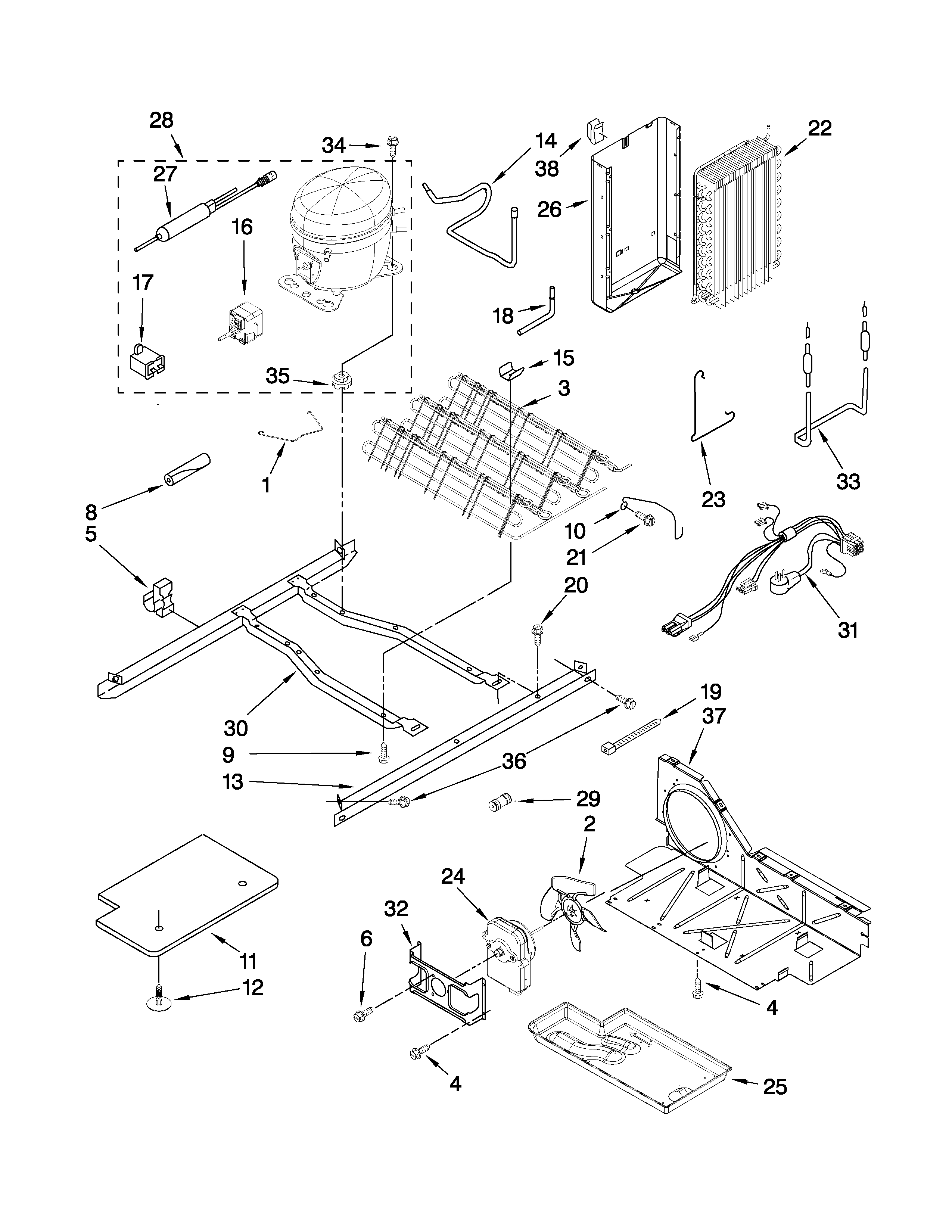 Kenmore 10658943803 unit parts diagram