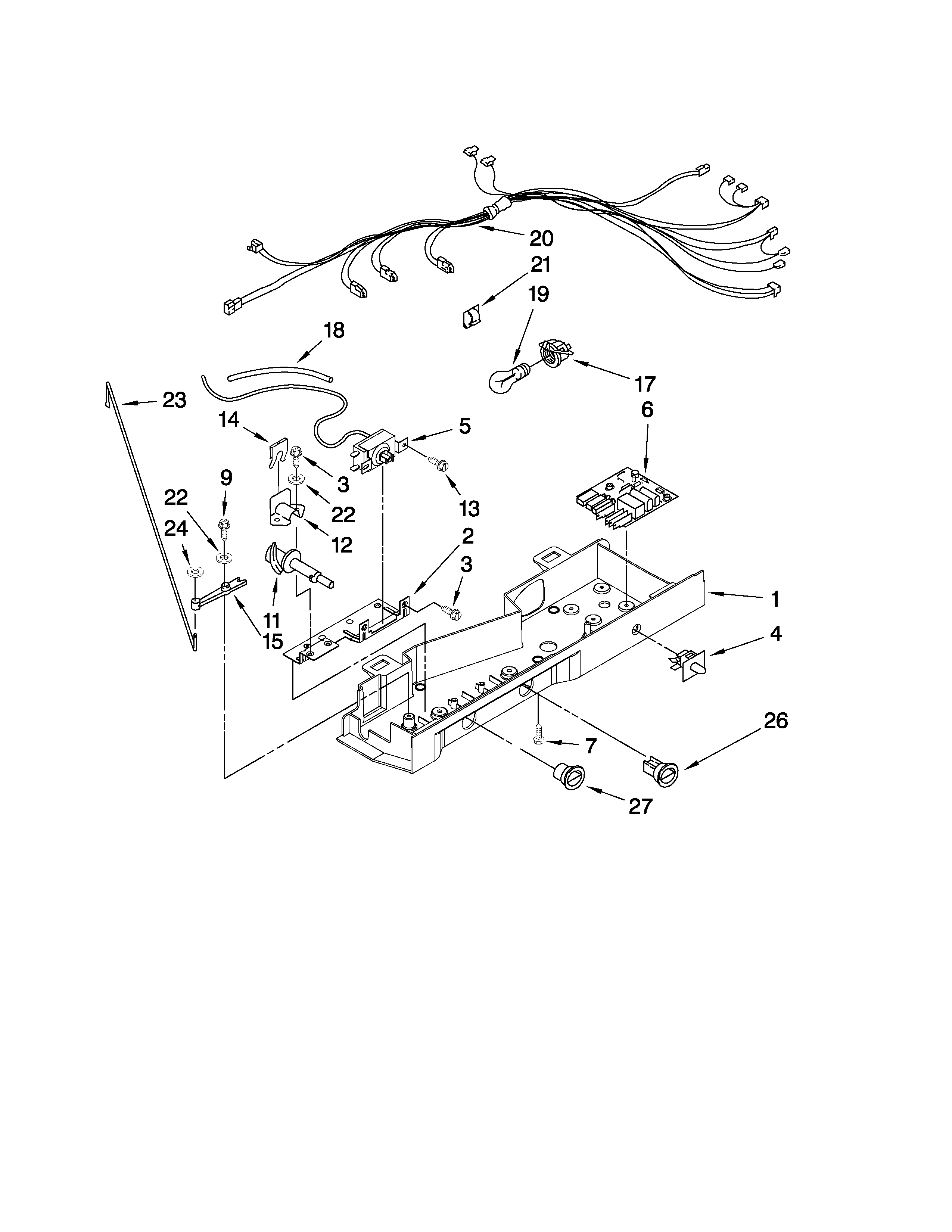Kenmore 10658943803 control parts diagram