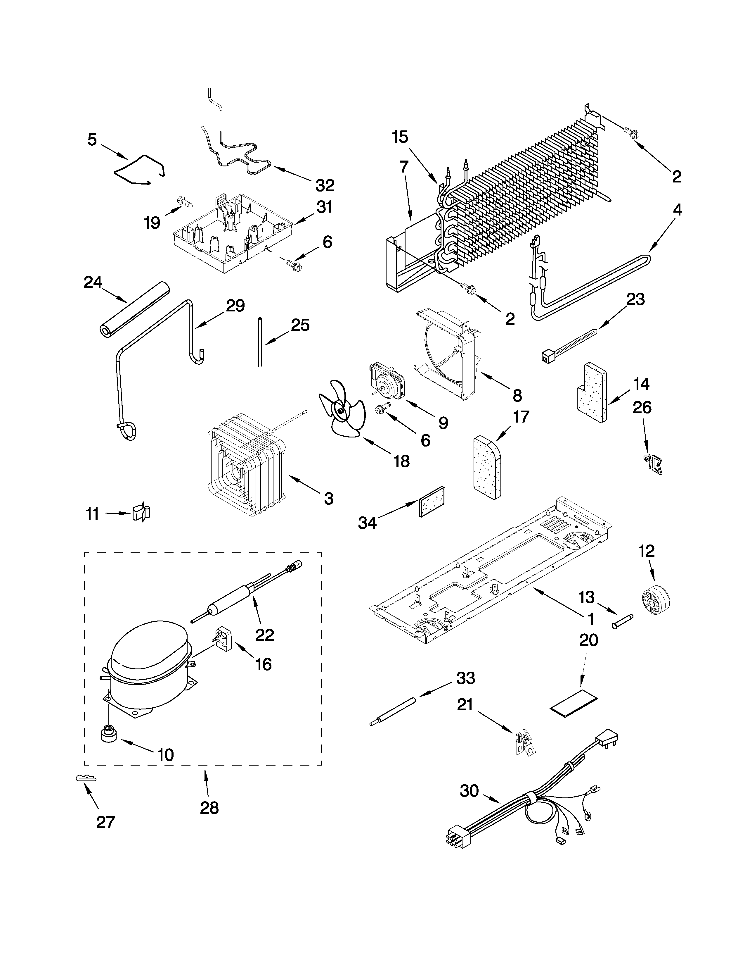 Kenmore 10660932900 unit parts diagram
