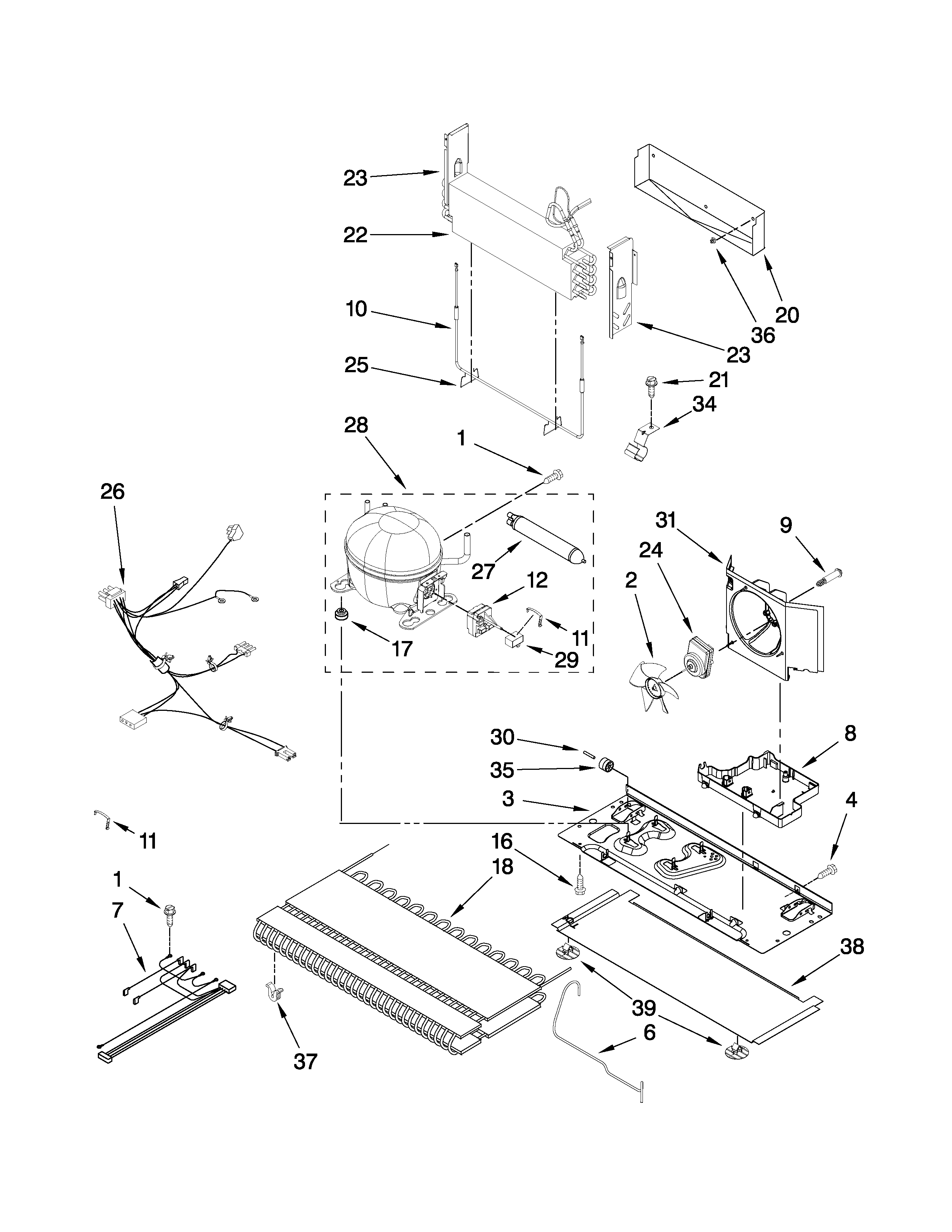 Kenmore 59669953011 unit parts diagram