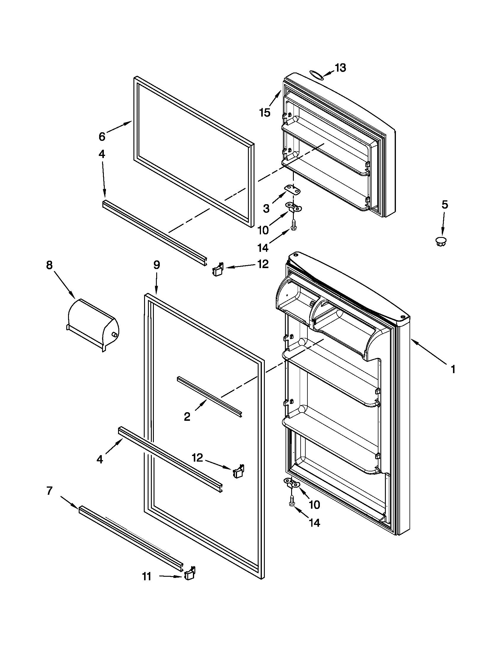 Kenmore 10672979901 door parts diagram