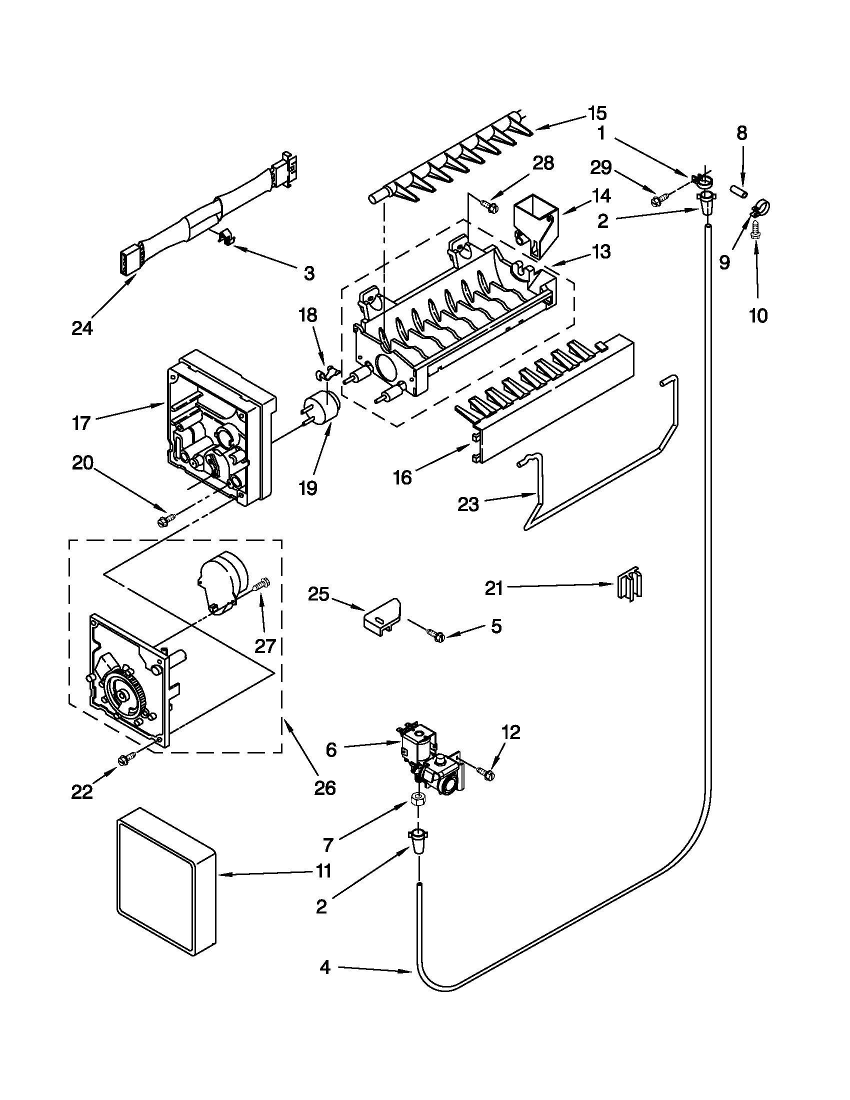 Kenmore 10672979901 icemaker parts diagram