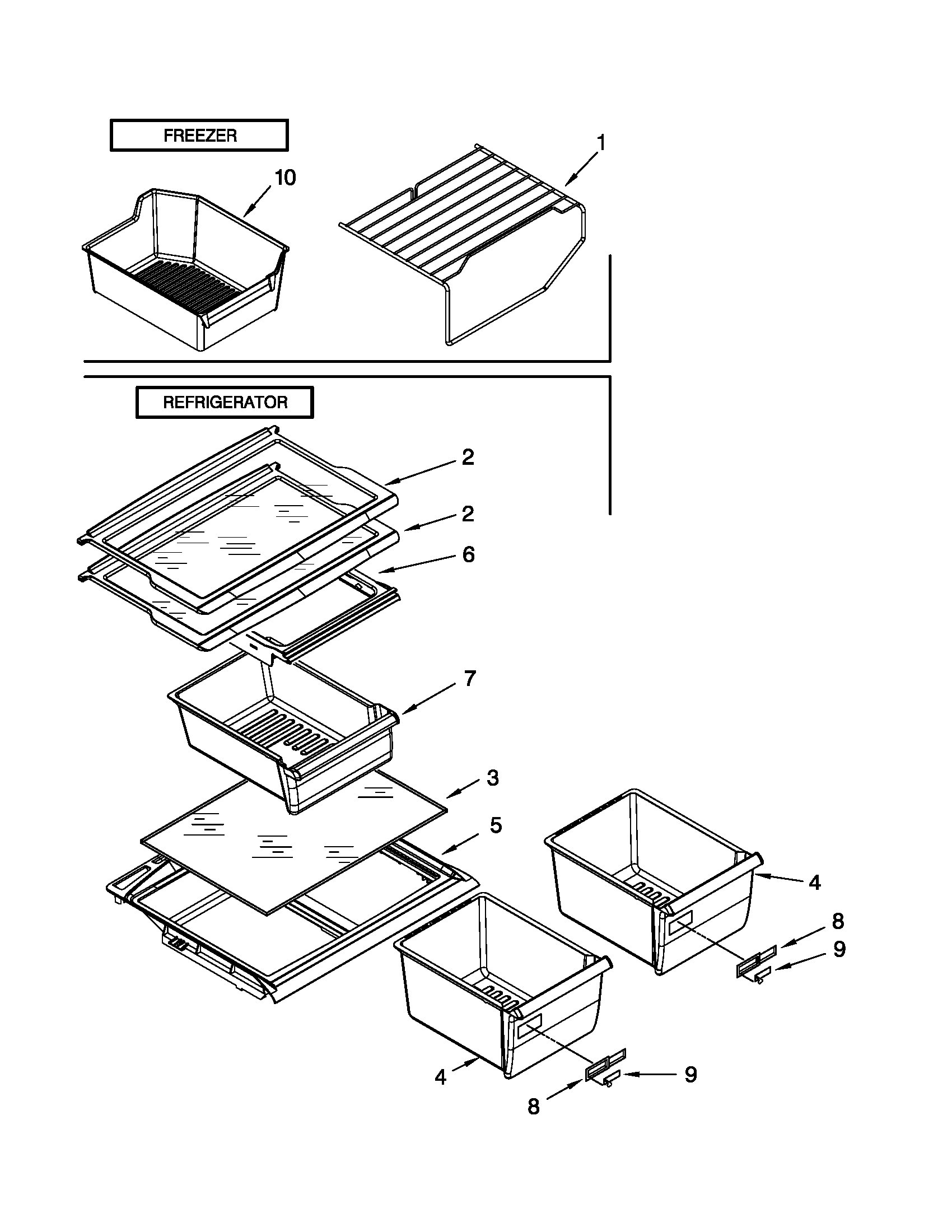Kenmore 10672979901 shelf parts diagram