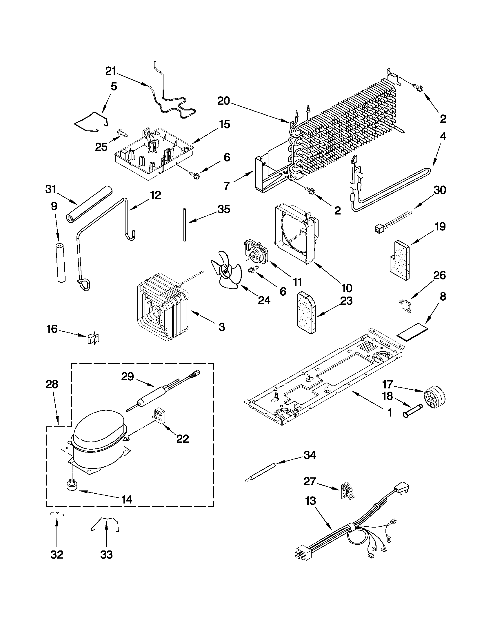 Kenmore 10632883010 unit parts diagram
