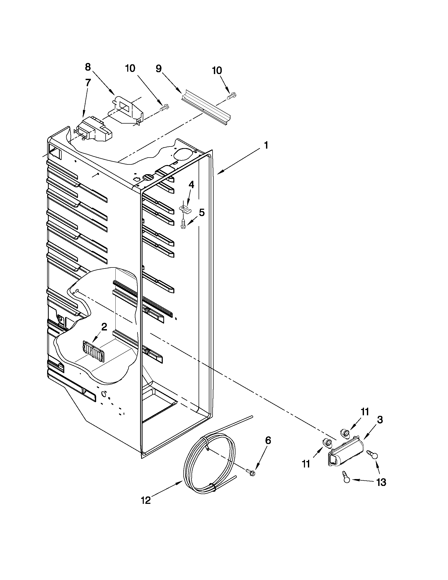 Kenmore 10650223010 refrigerator liner parts diagram