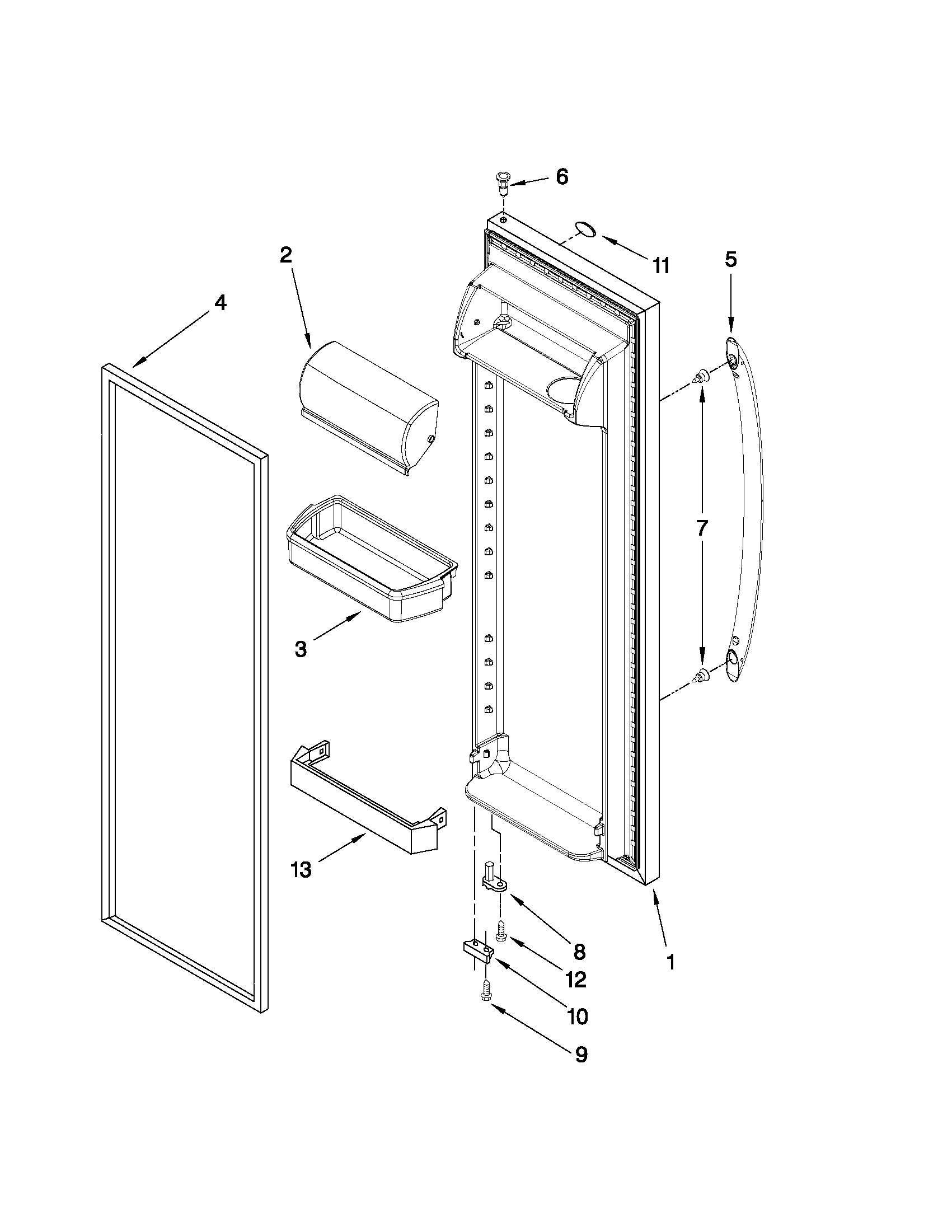 Kenmore 10650223010 refrigerator door parts diagram