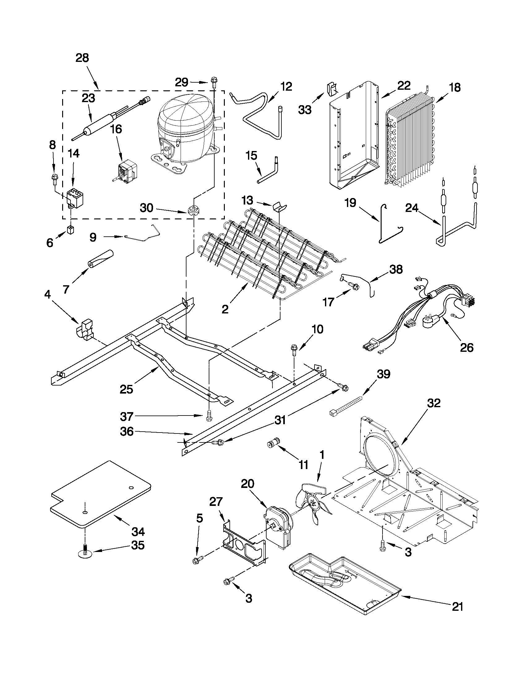 Kenmore 10650223010 unit parts diagram
