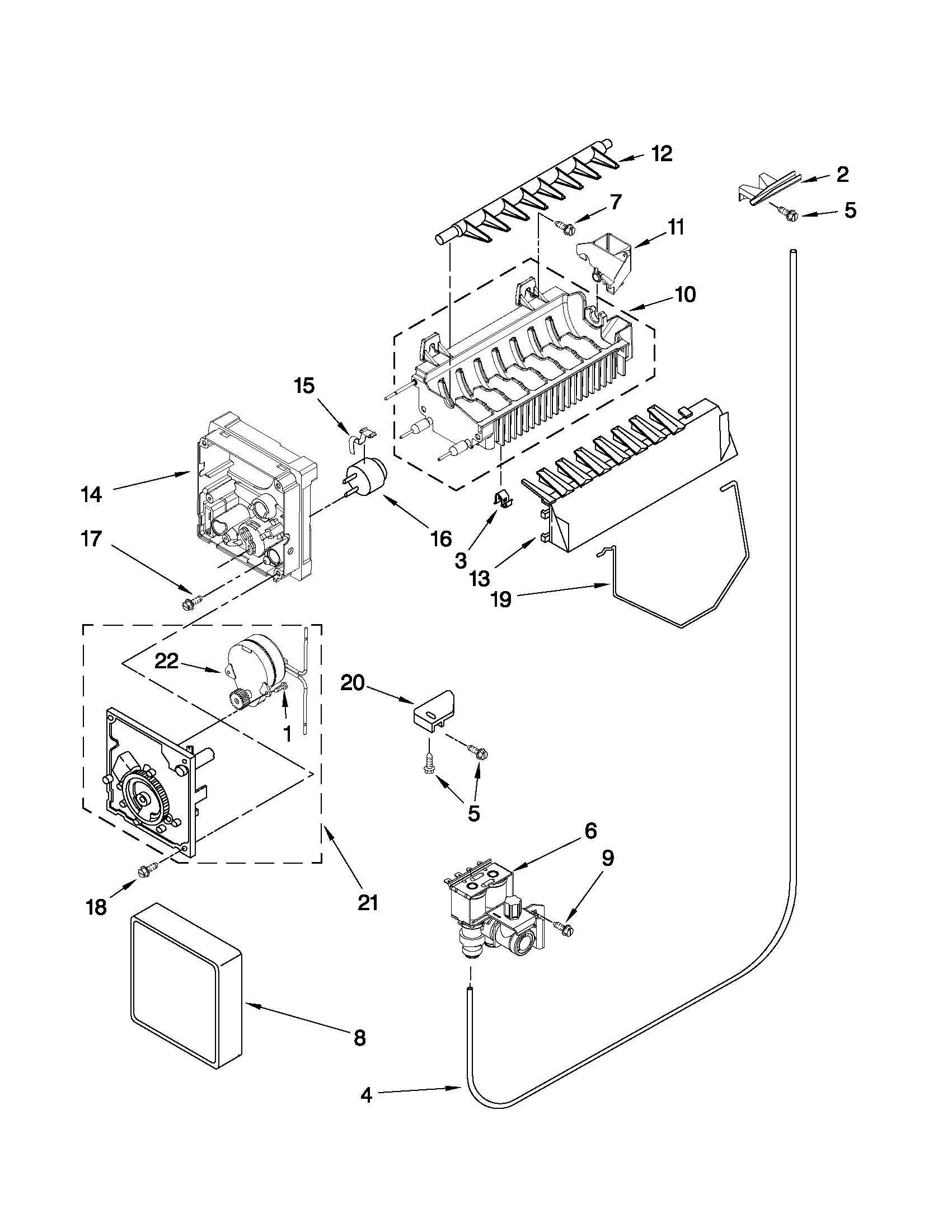 Kenmore 10650223010 icemaker parts diagram