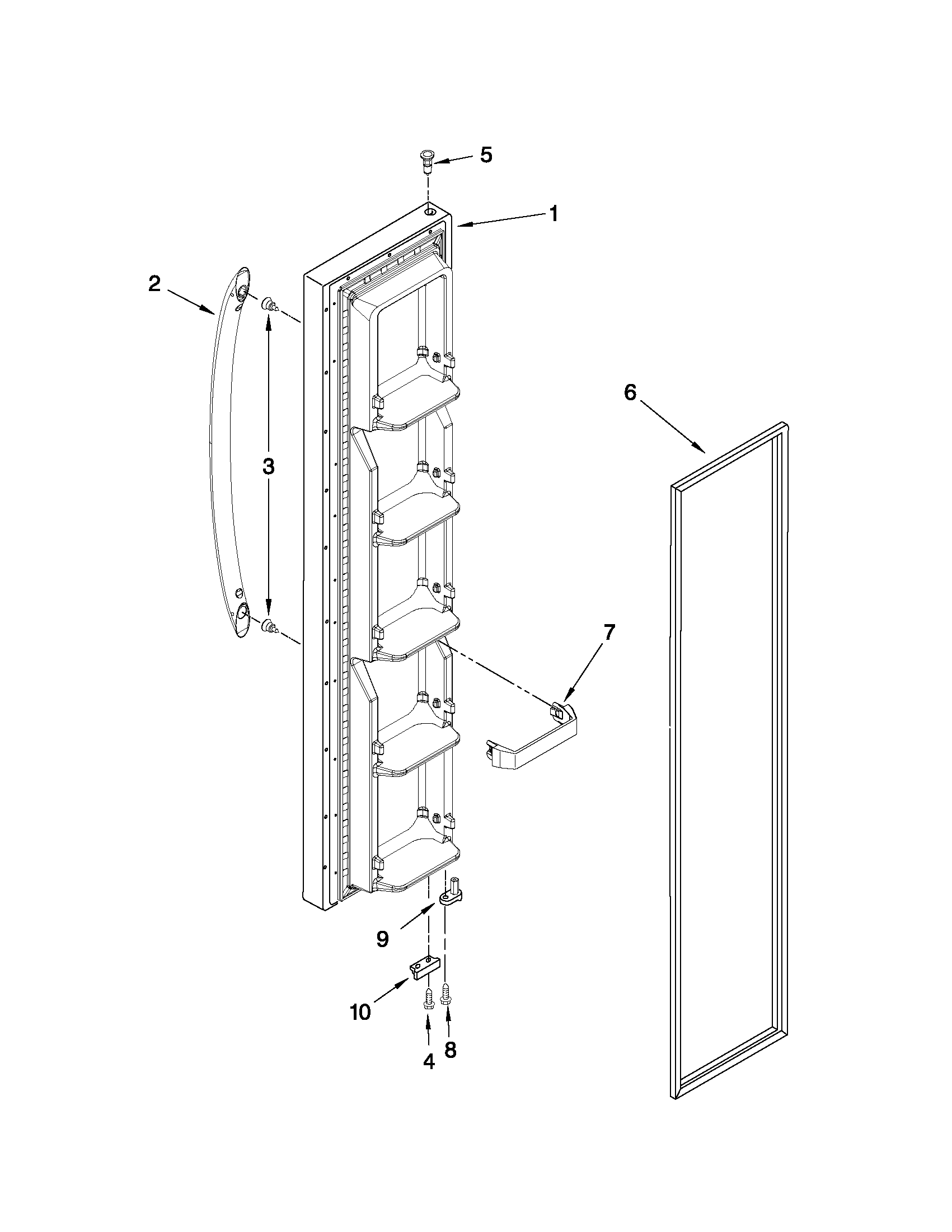 Kenmore 10640569010 freezer door parts diagram