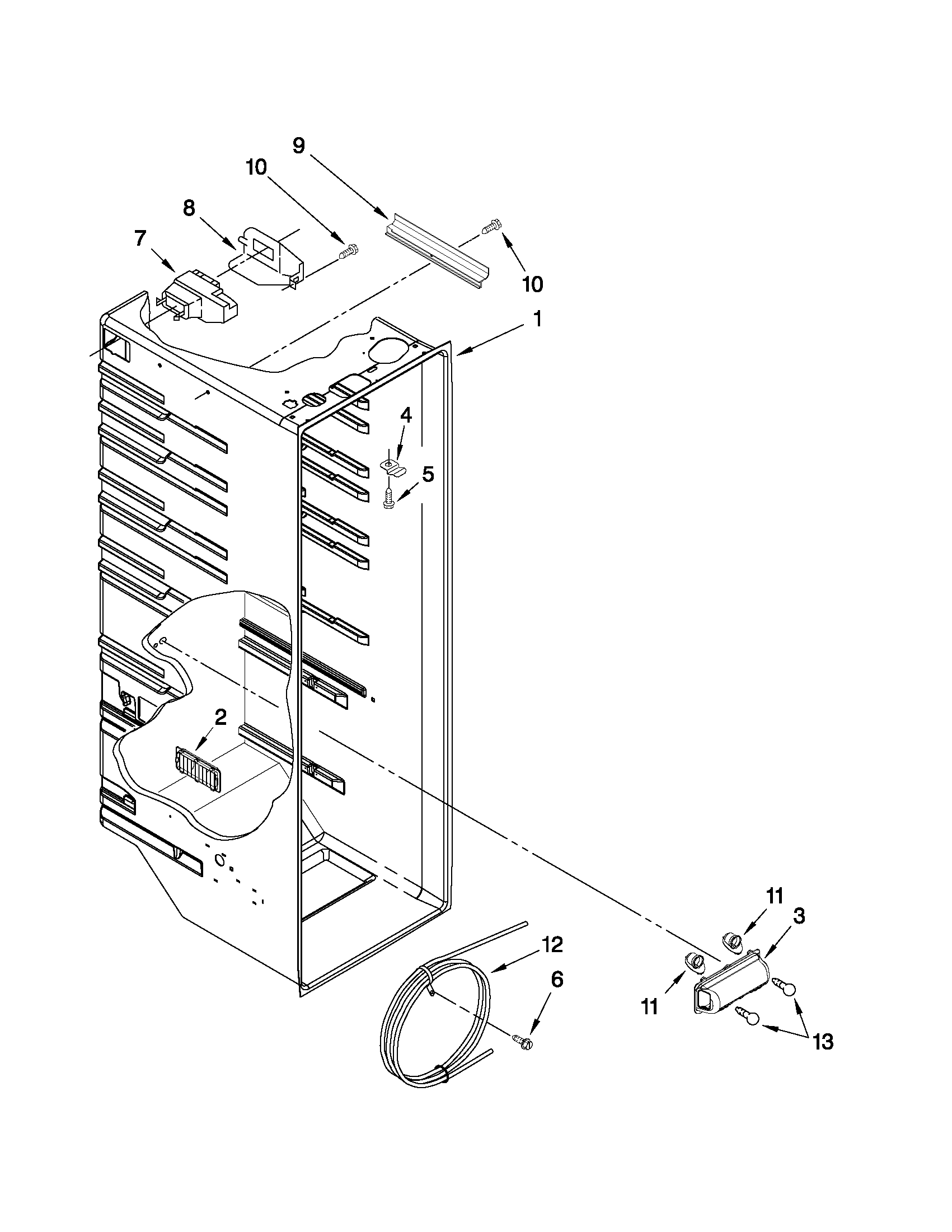 Kenmore 10650212010 refrigerator liner parts diagram
