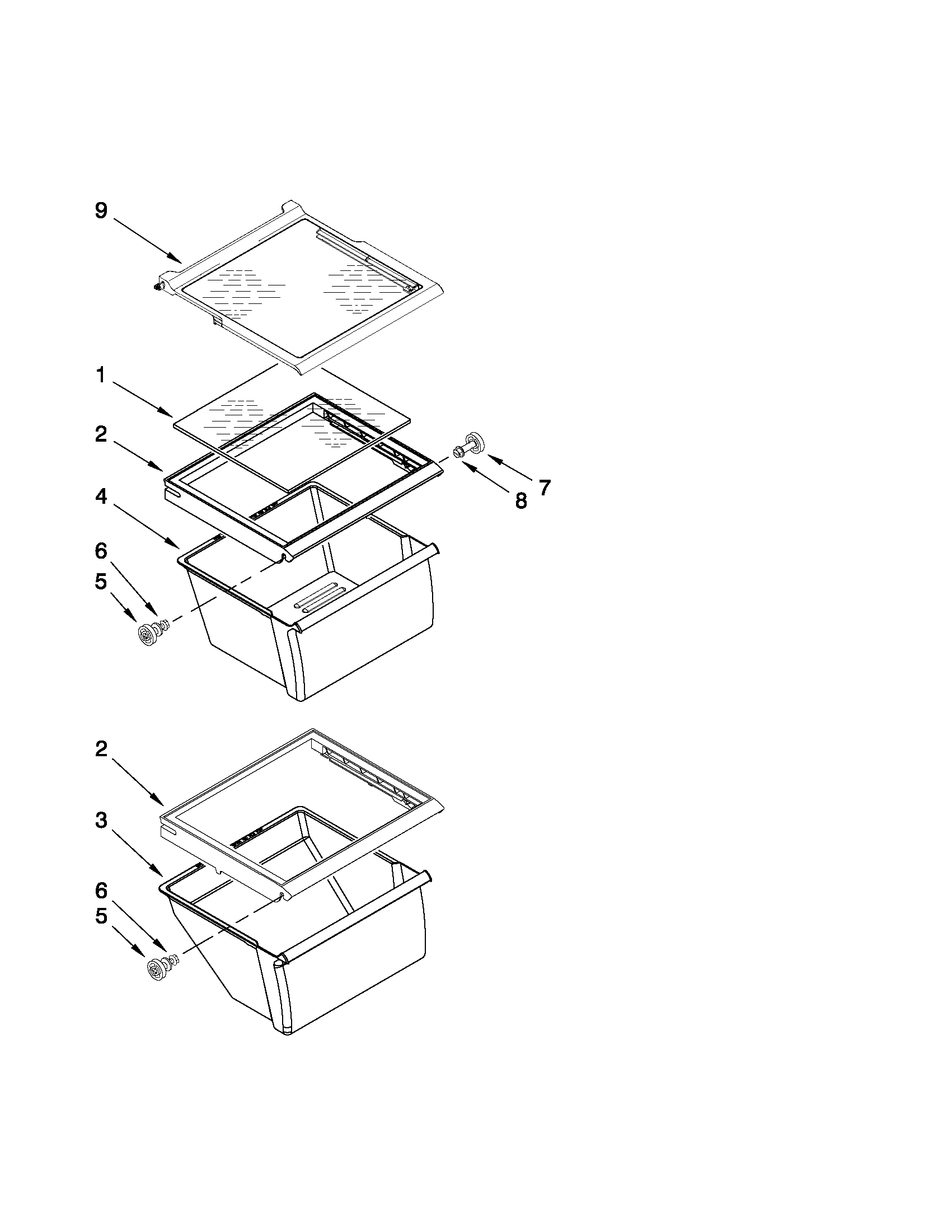 Kenmore 10650212010 refrigerator shelf parts diagram
