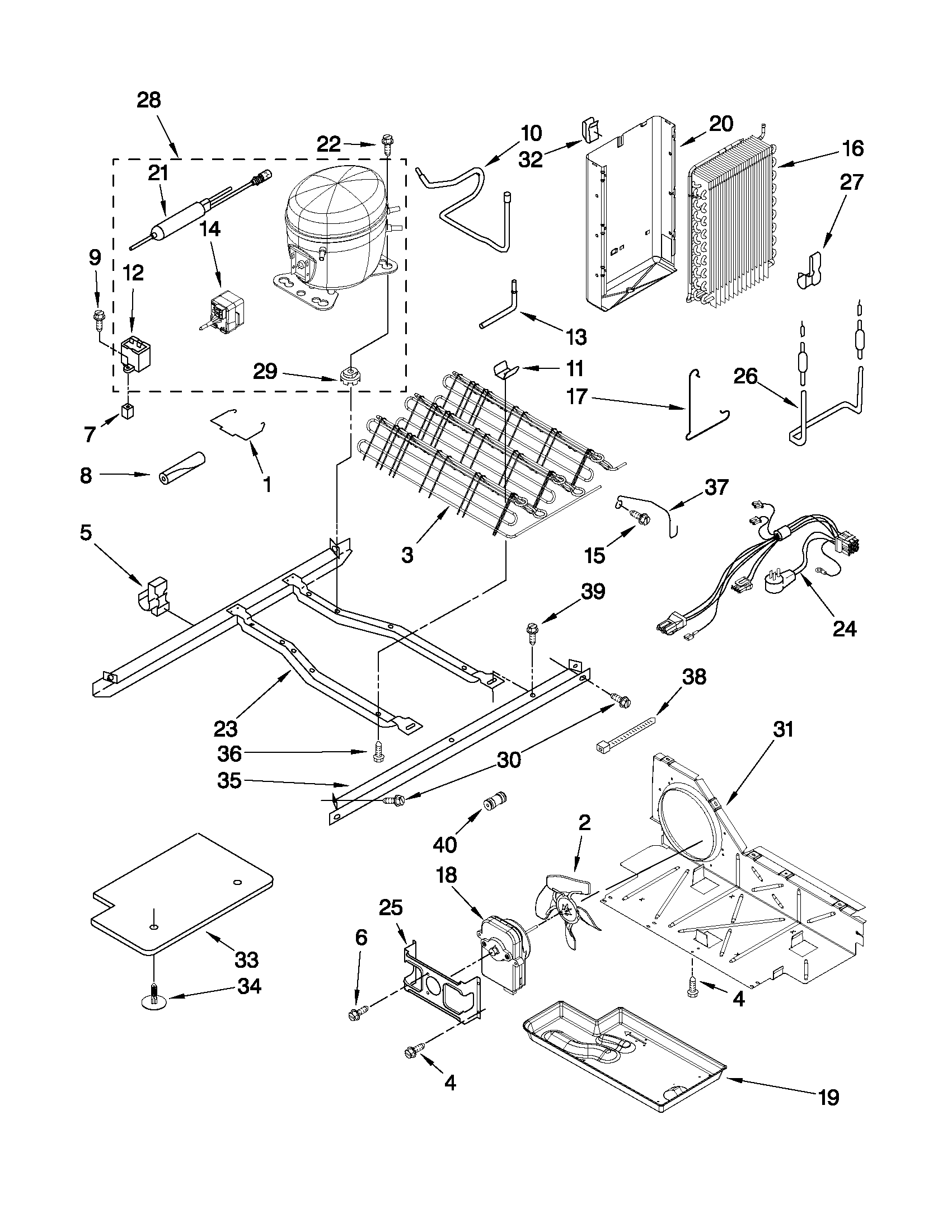 Kenmore 10650212010 unit parts diagram