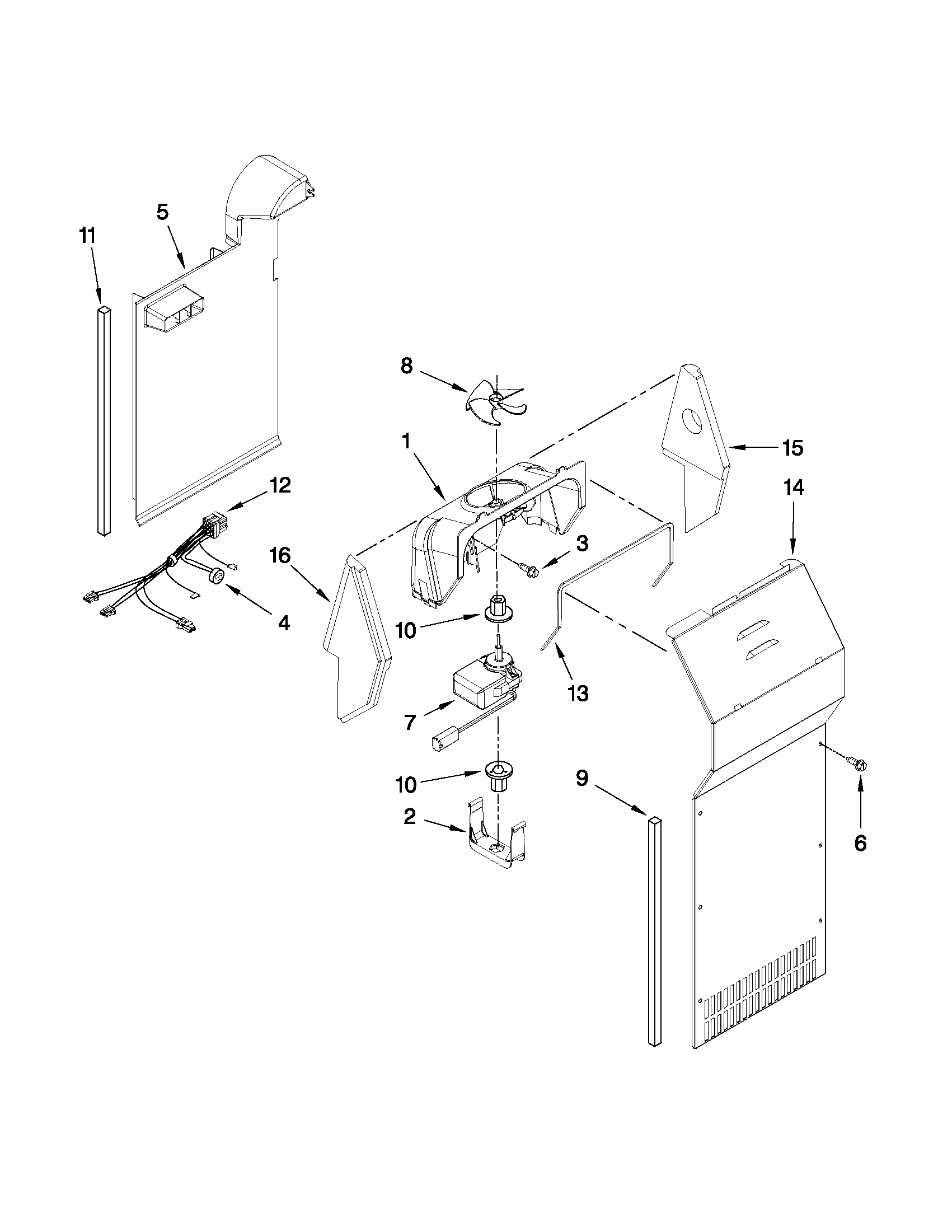 Kenmore 10650212010 air flow parts diagram