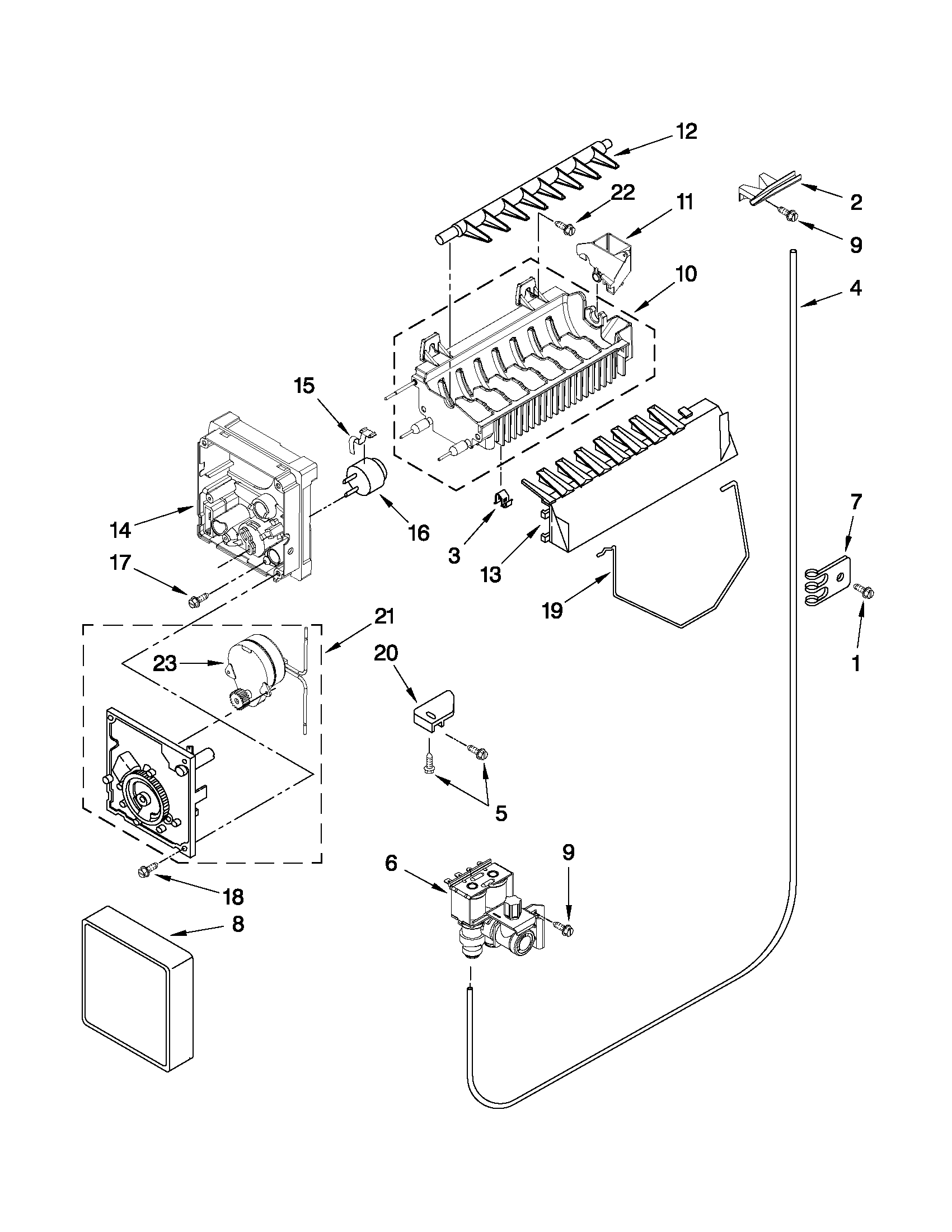Kenmore 10650212010 icemaker parts diagram