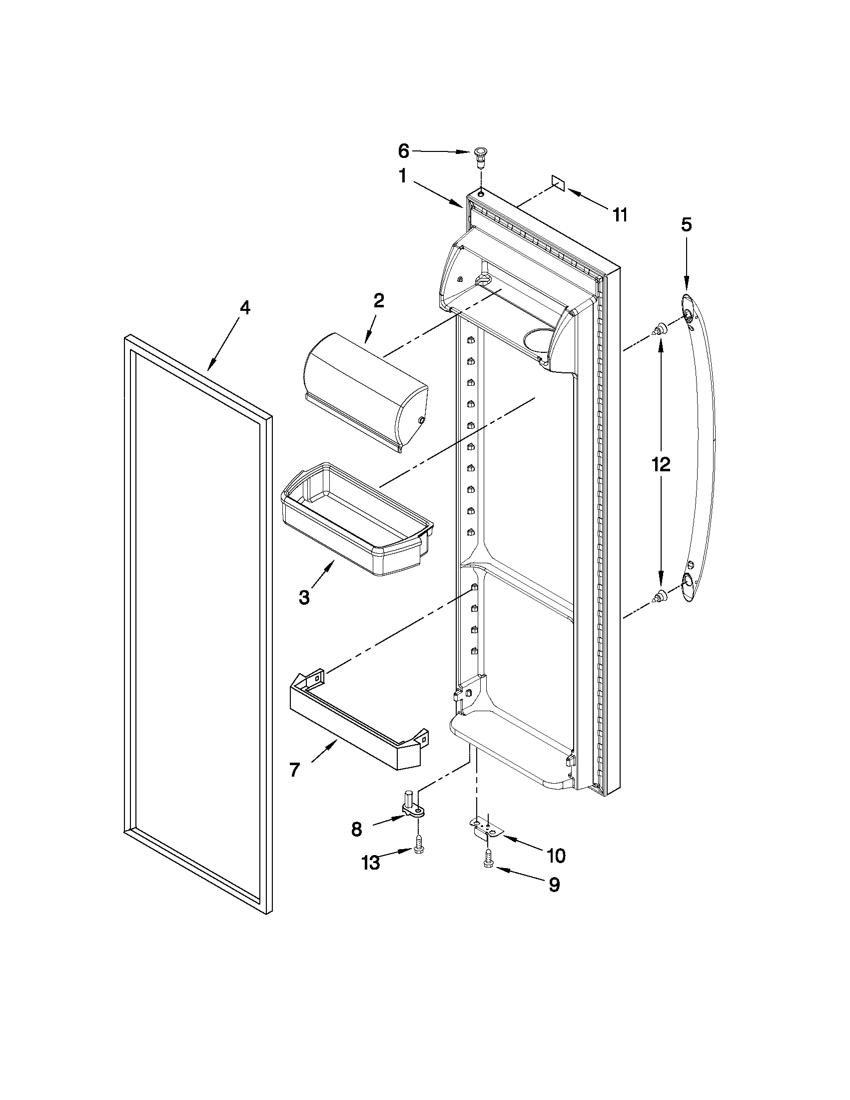 Kenmore 10650273010 refrigerator door parts diagram