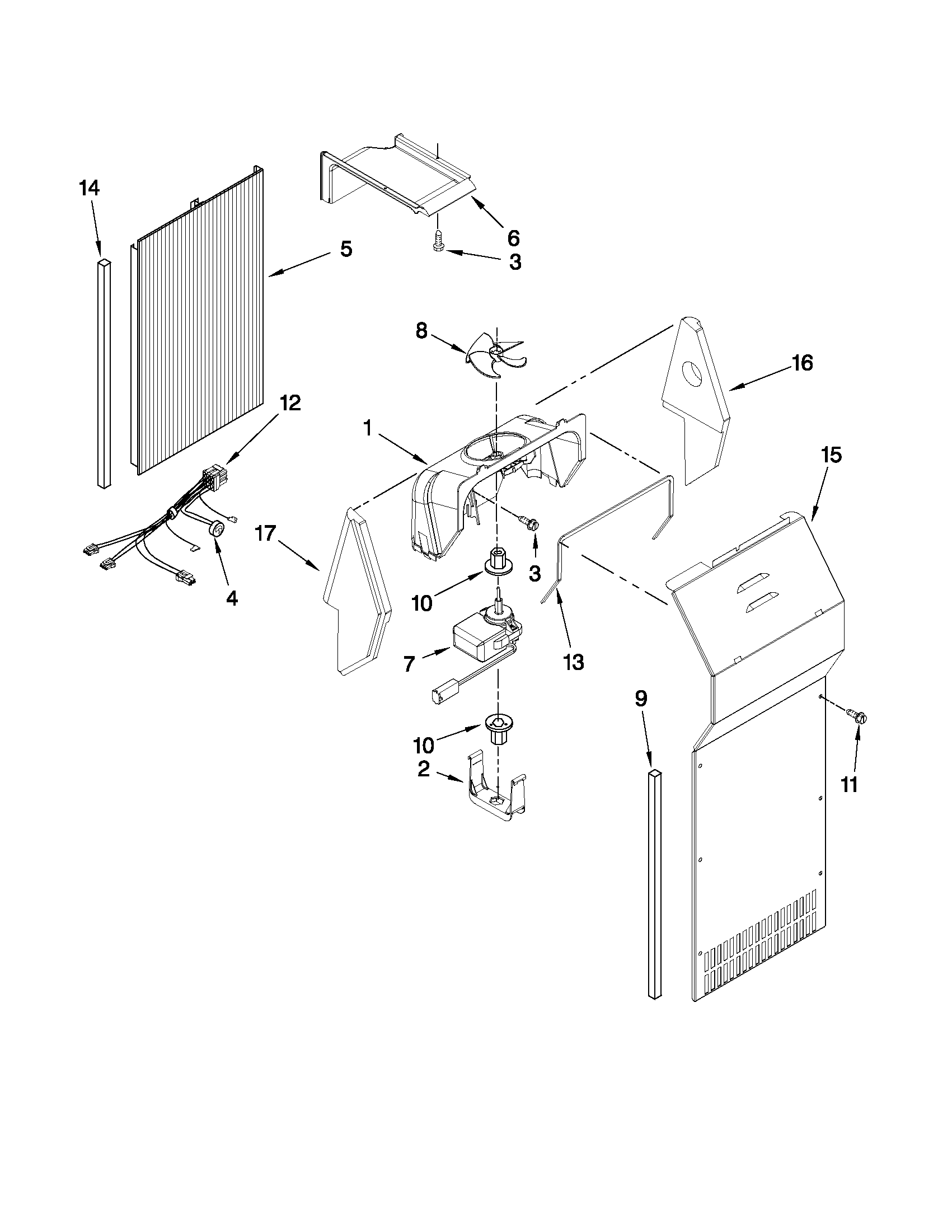 Kenmore 10650273010 air flow parts diagram