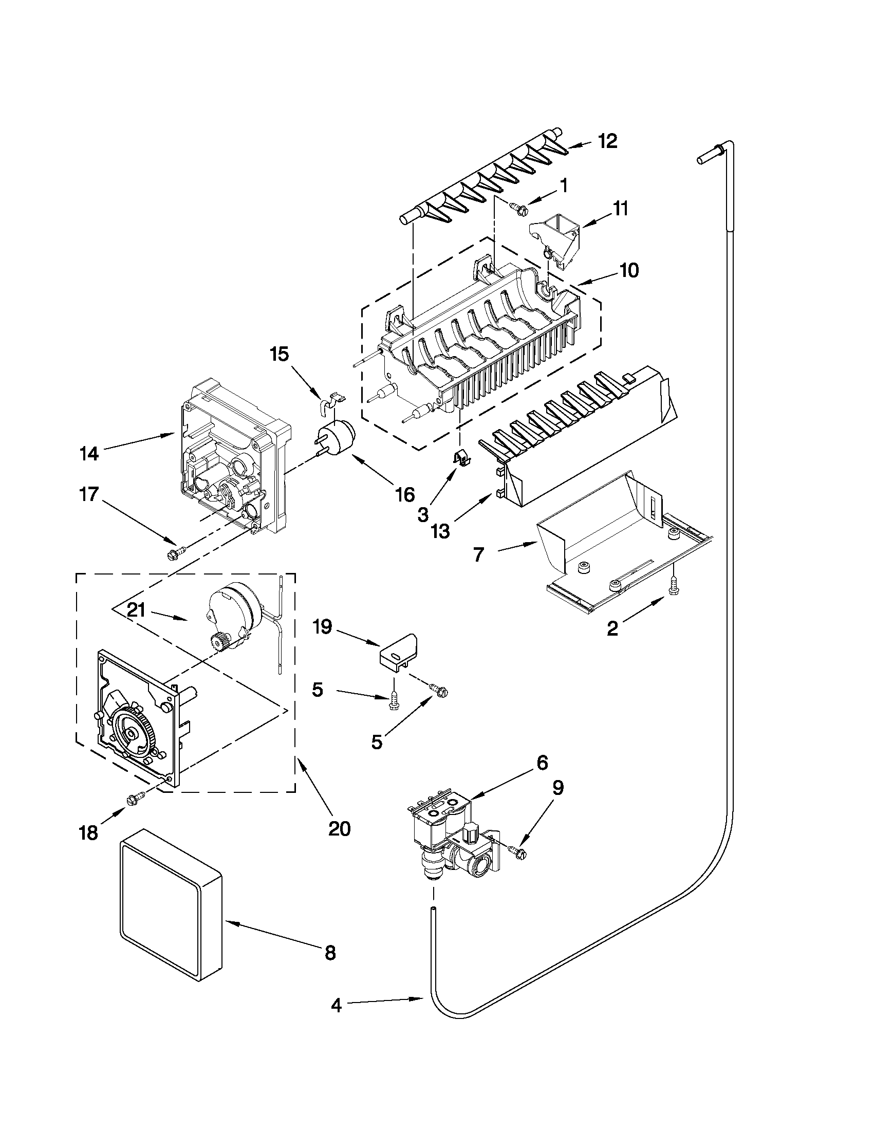 Kenmore 10650273010 icemaker parts diagram