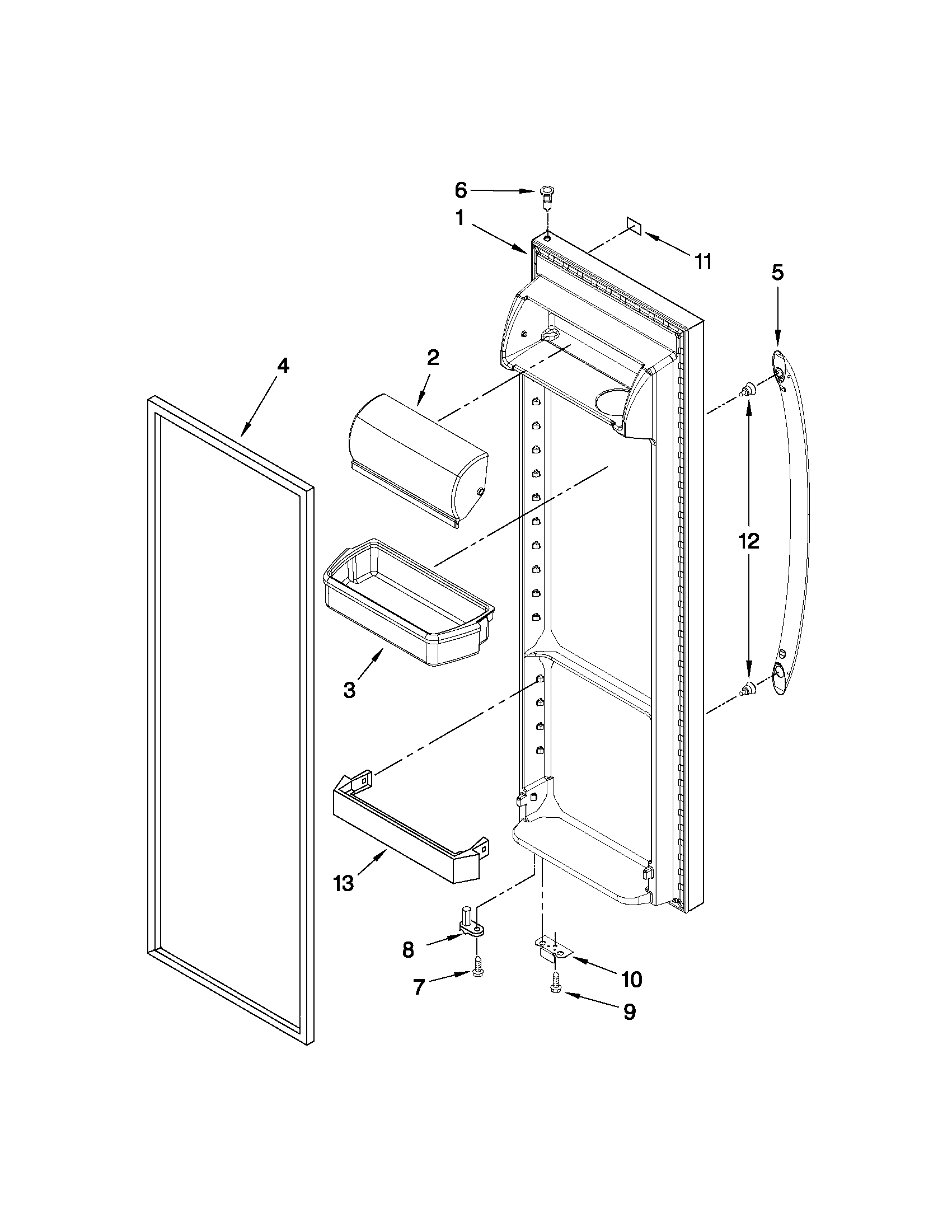 Kenmore 10650343010 refrigerator door parts diagram