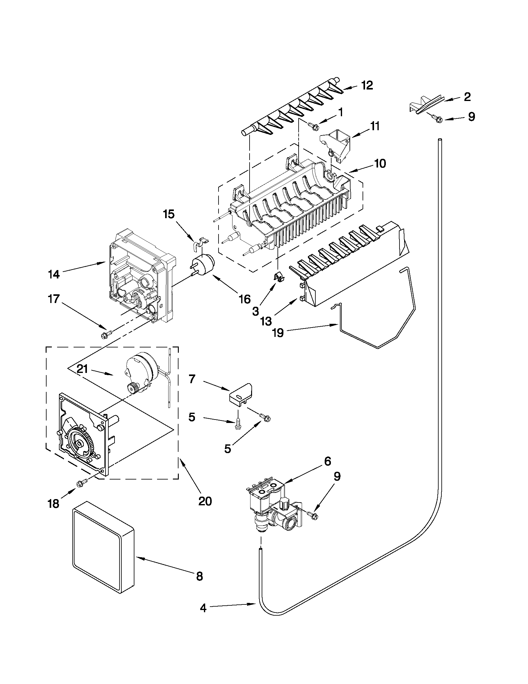 Kenmore 10650343010 icemaker parts diagram