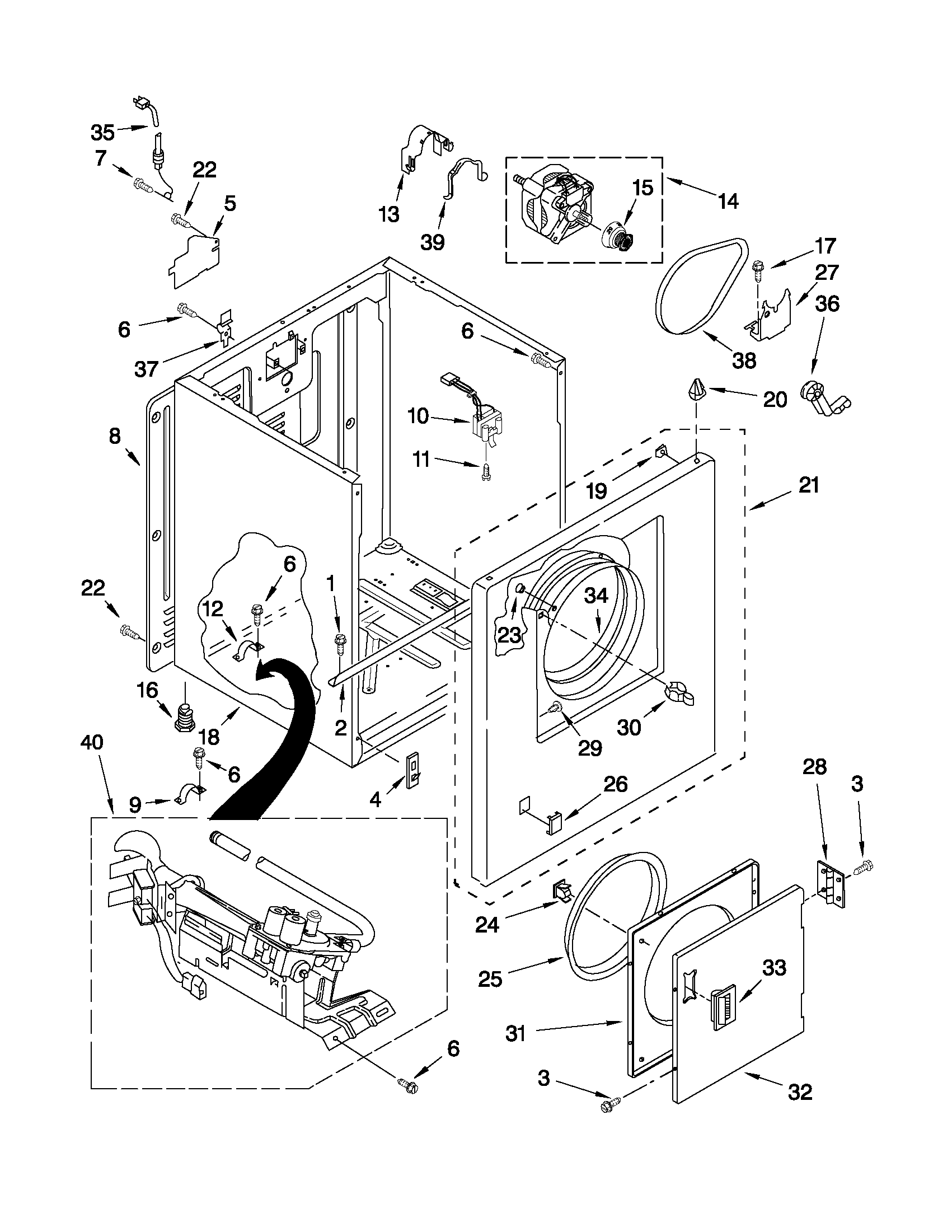 Kenmore 1107062110 cabinet parts diagram