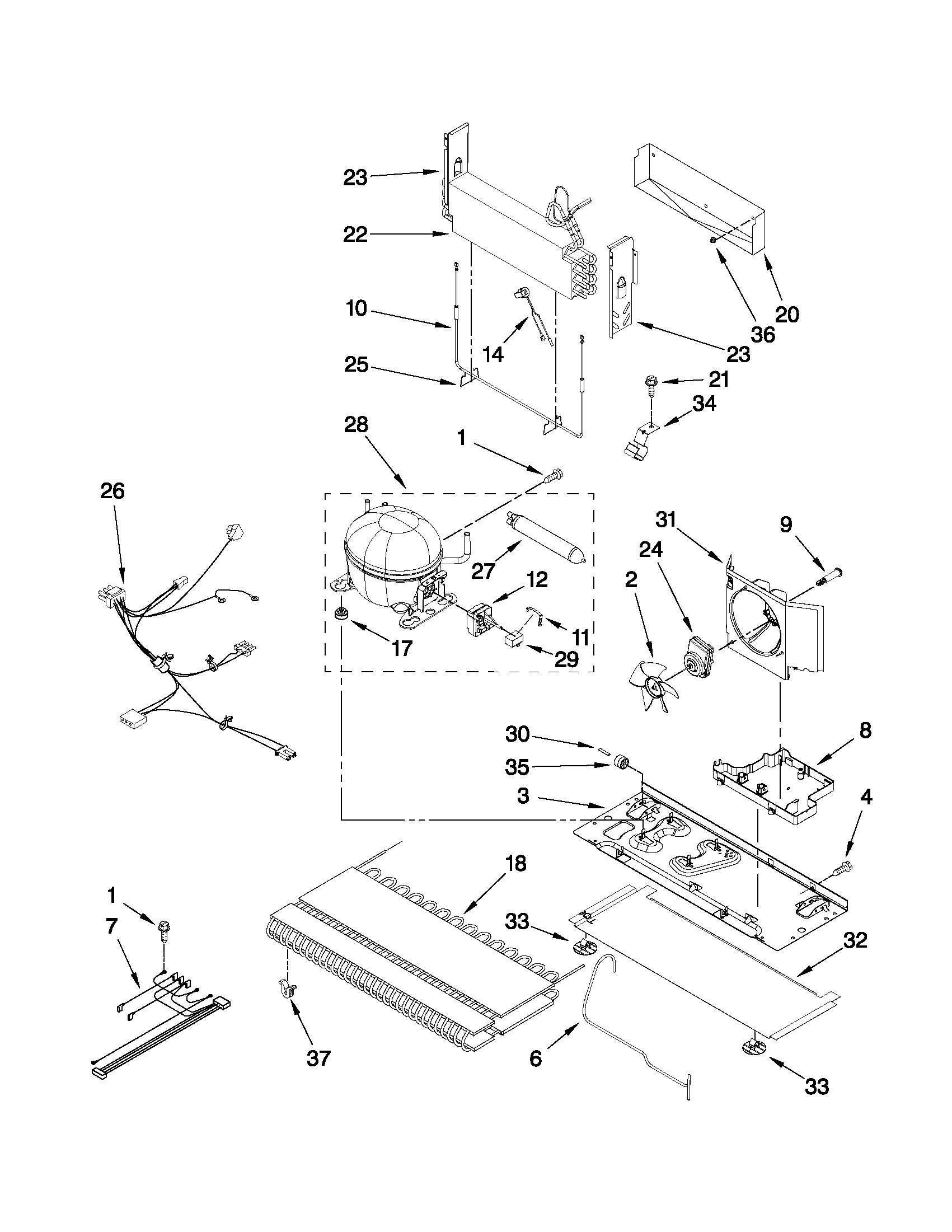 Kenmore 59678333803 unit parts diagram