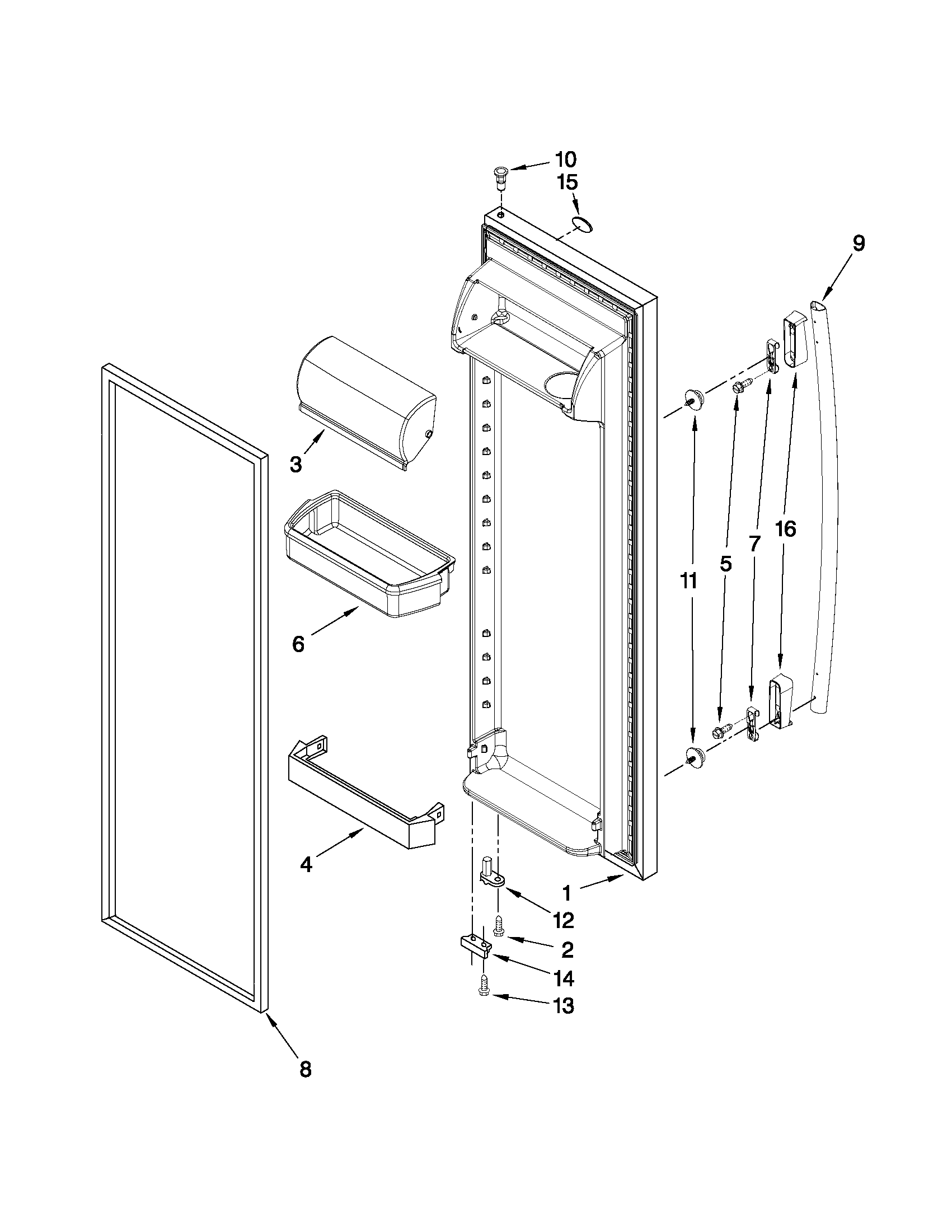 Kenmore 10641562802 refrigerator door parts diagram