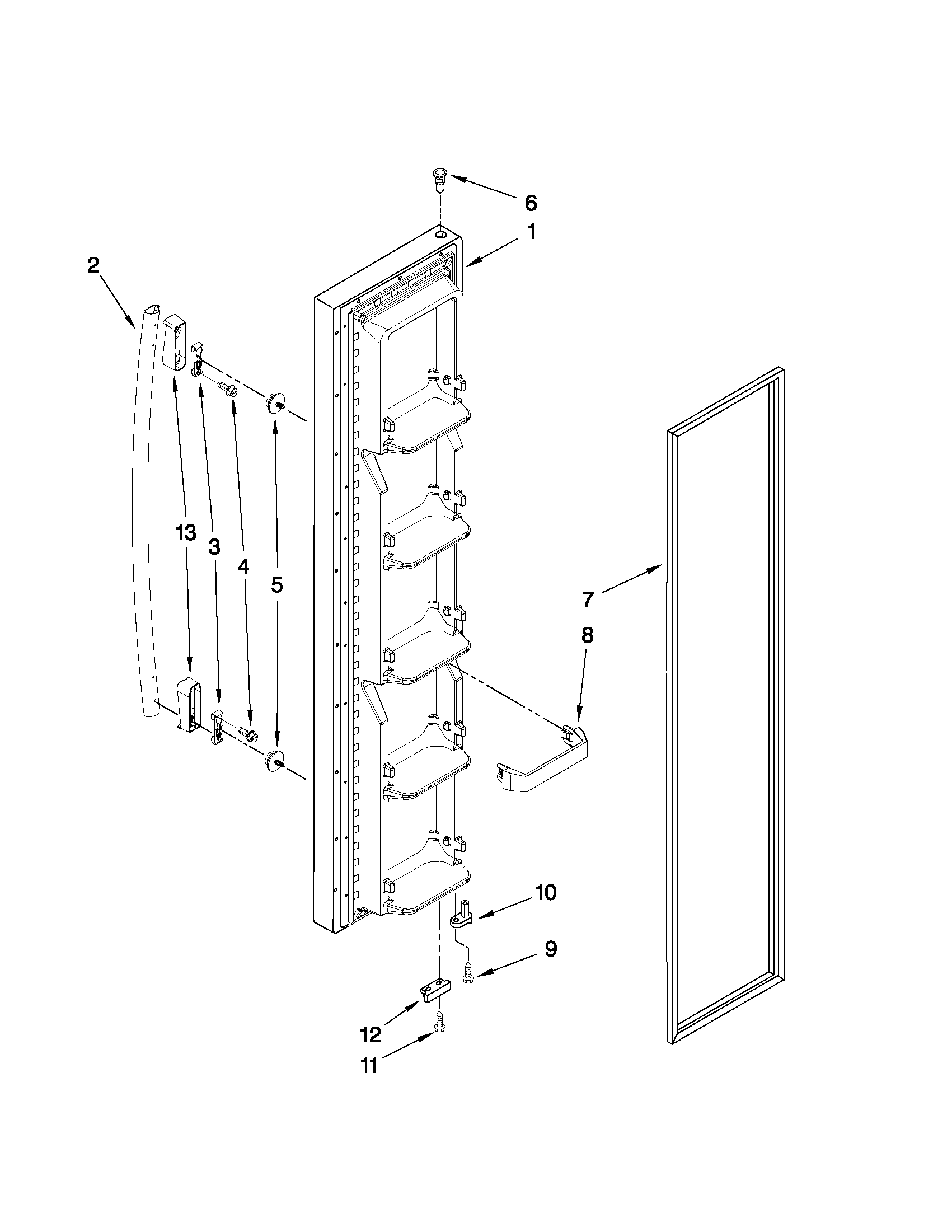 Kenmore 10641562802 freezer door parts diagram