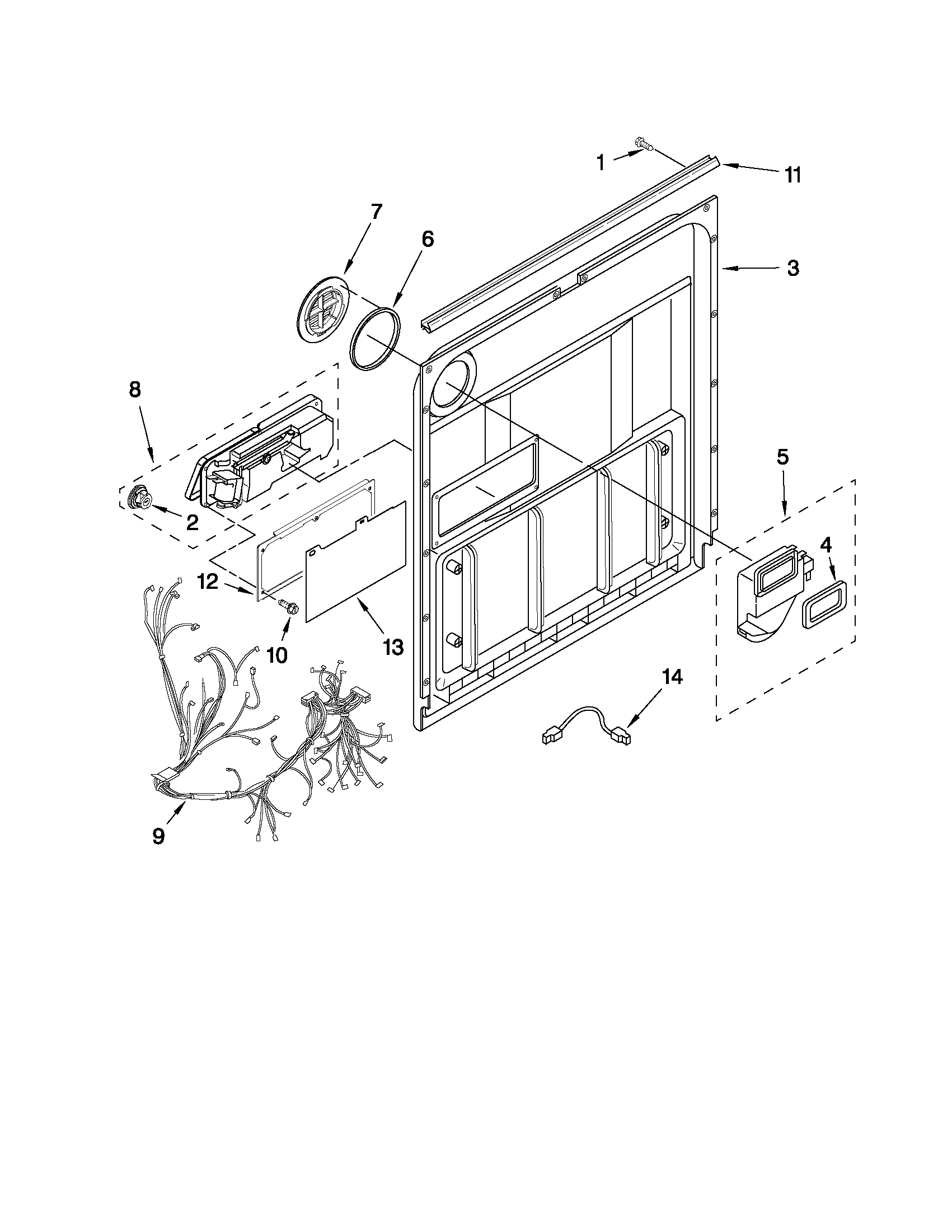 Kenmore 66513453K902 inner door parts diagram