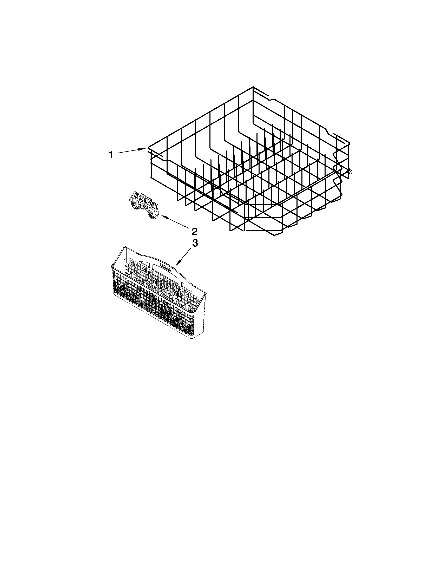 Kenmore 66513453K902 lower rack parts diagram