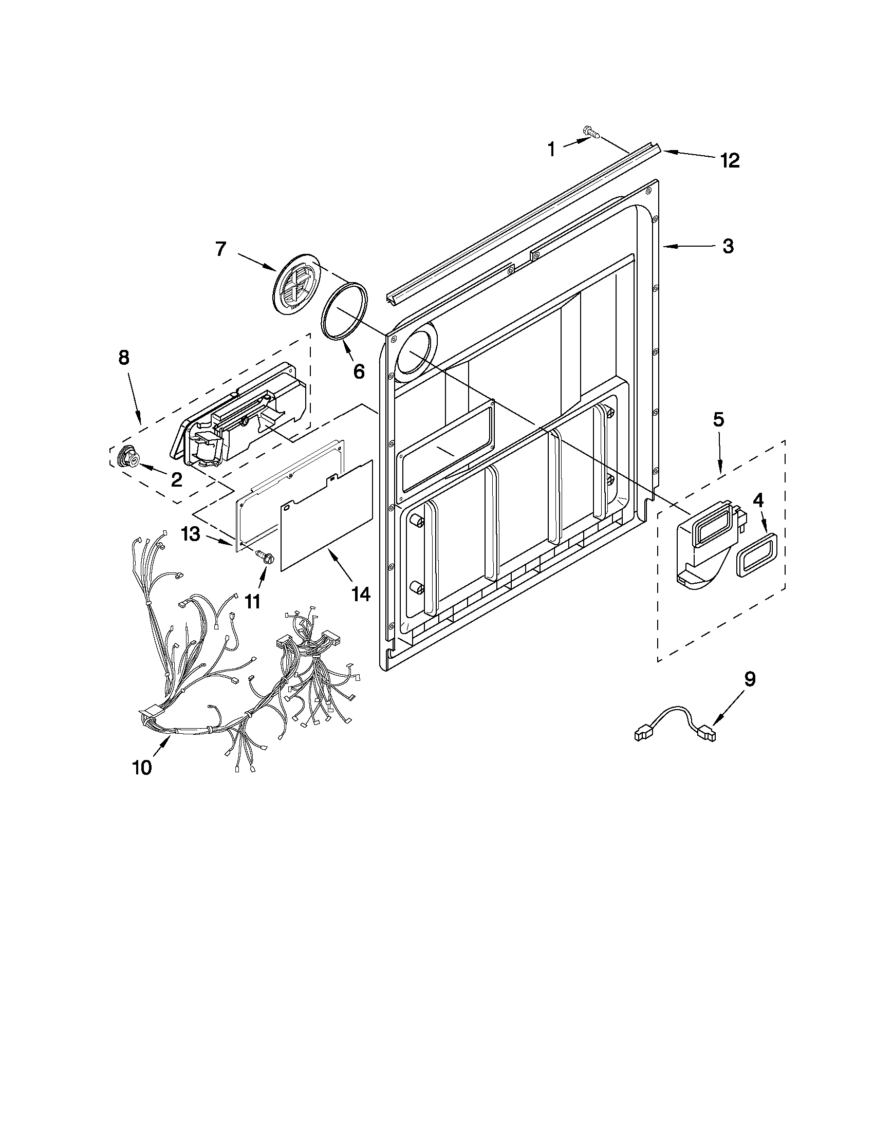 Kenmore 66513484K903 door and latch parts diagram