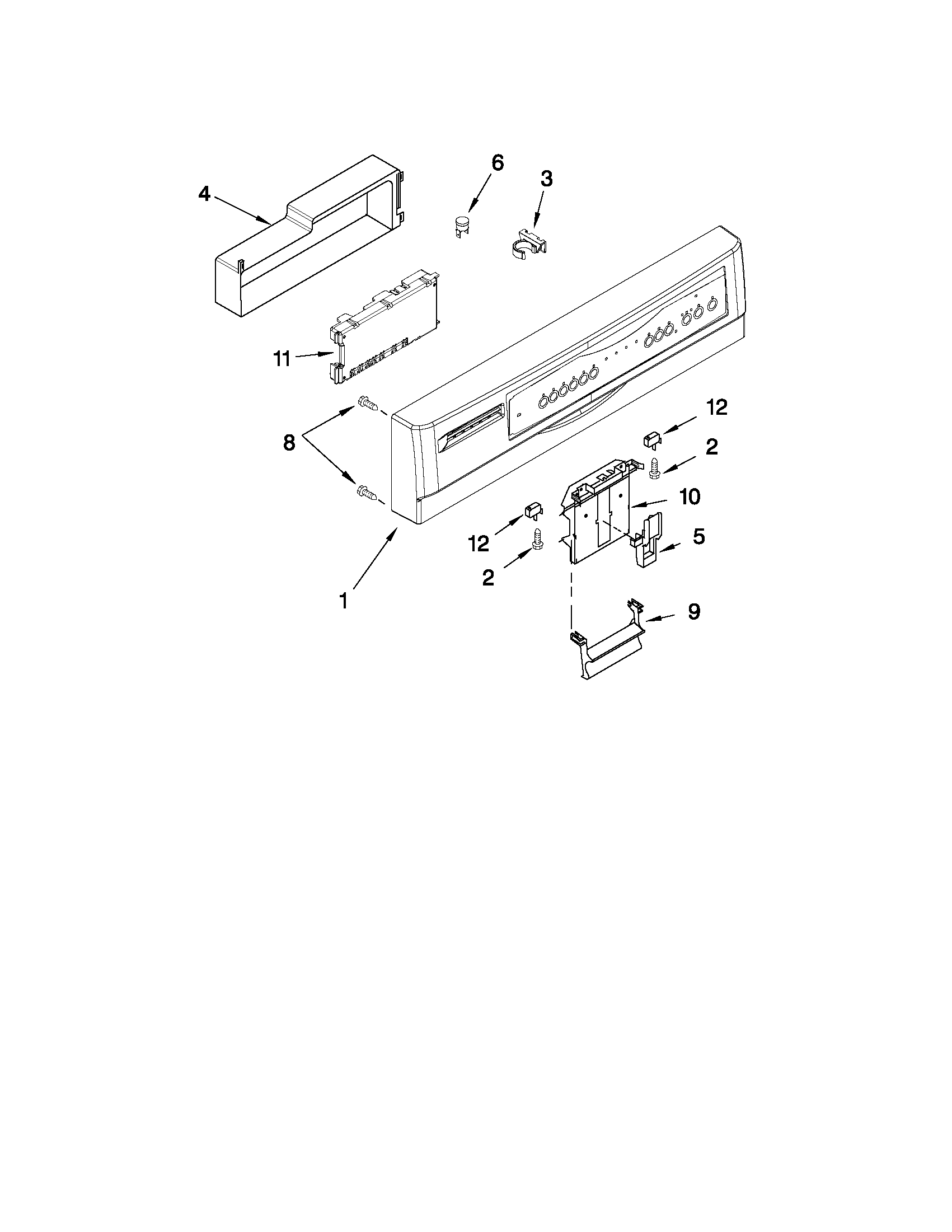 Kenmore 66513639K903 control panel parts diagram