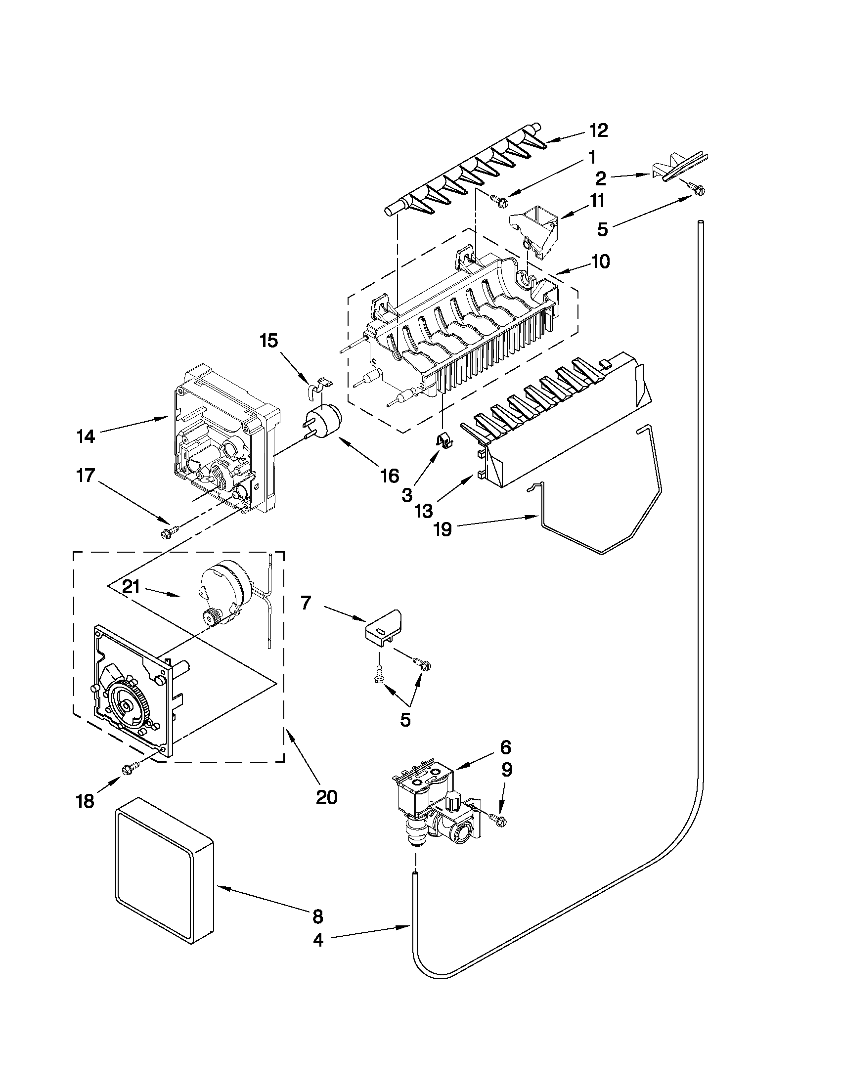 Kenmore 10657163702 icemaker parts diagram