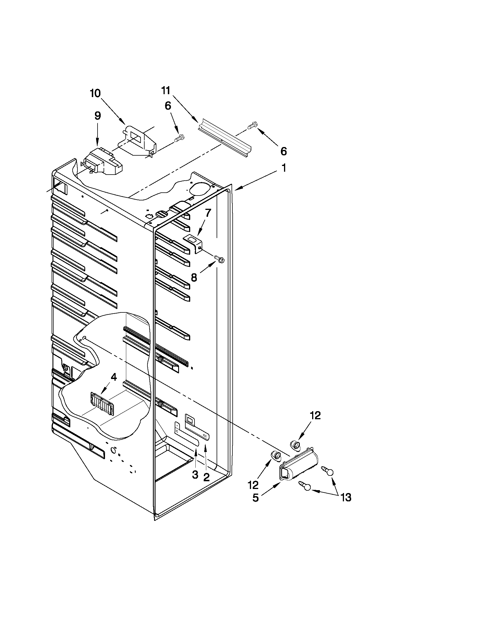 Kenmore 10641563803 refrigerator liner parts diagram