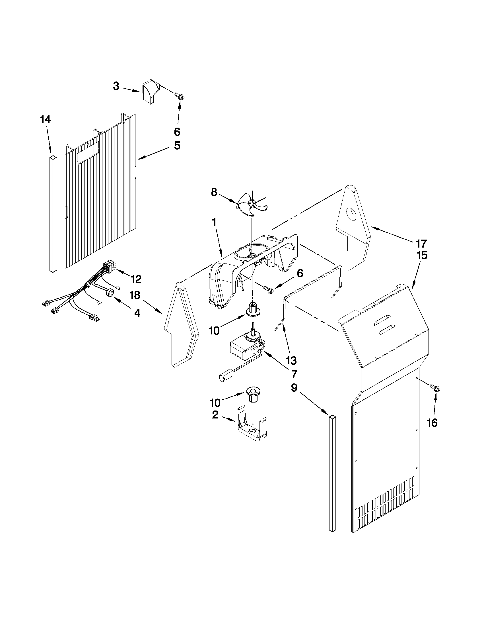 Kenmore 10641563803 air flow parts diagram