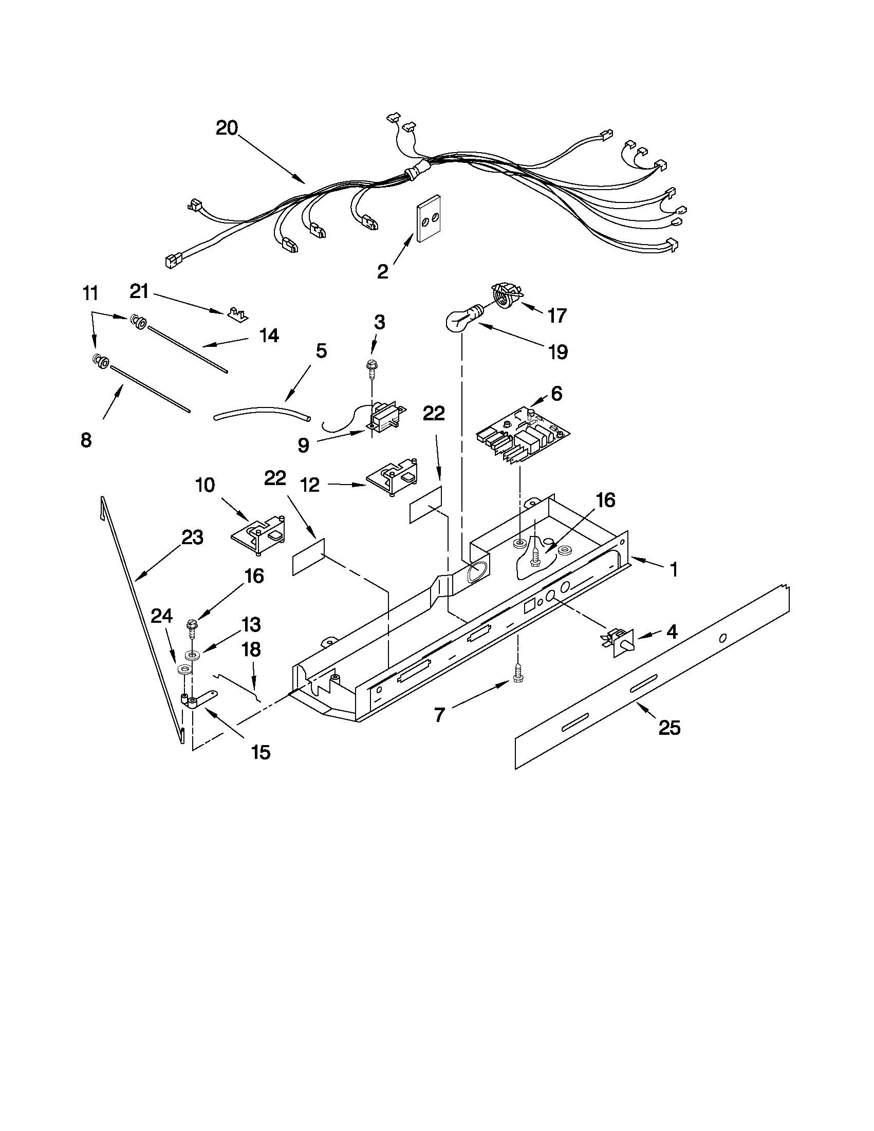 Kenmore 10641563803 control parts diagram